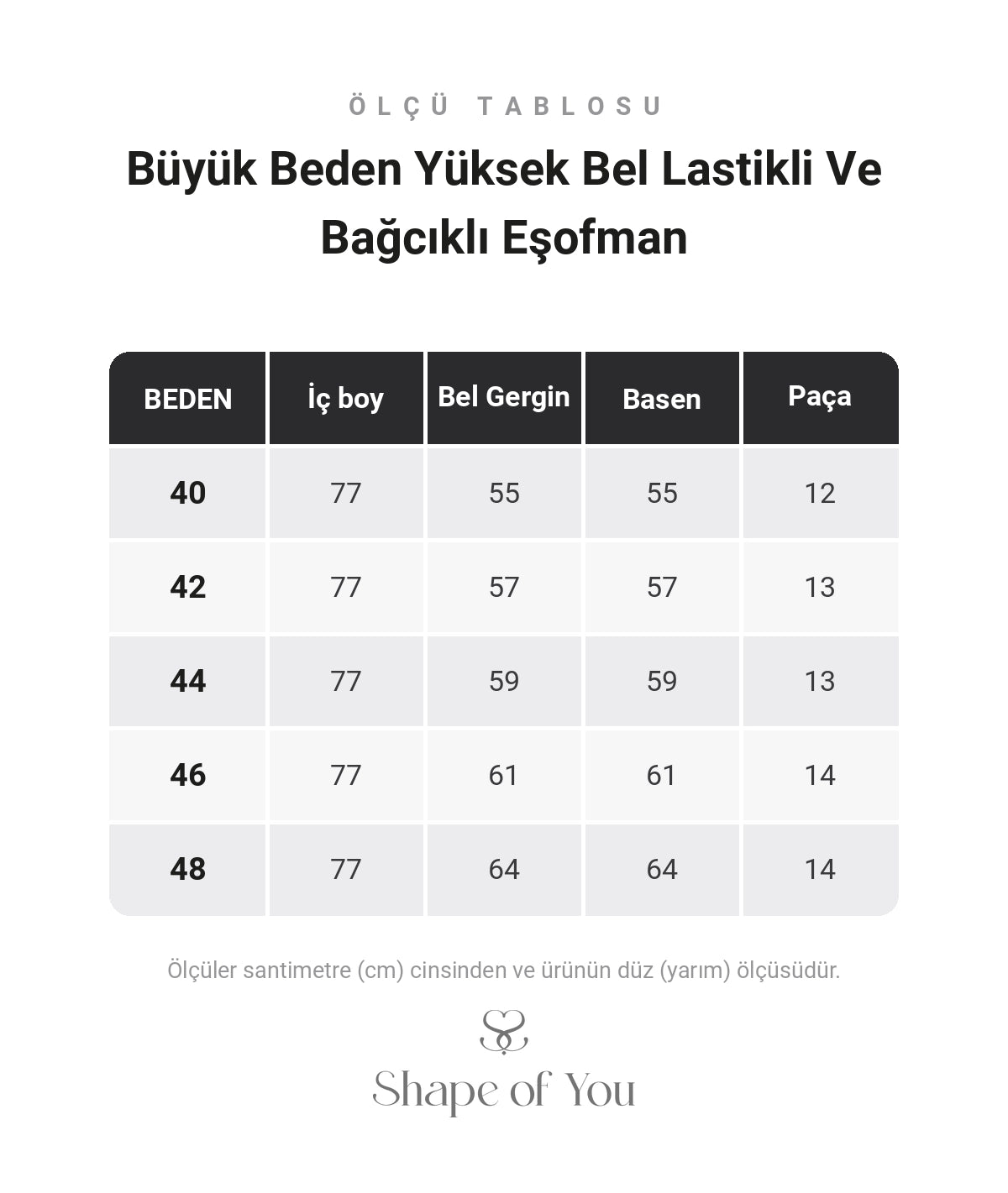 Ölçü Tablosu