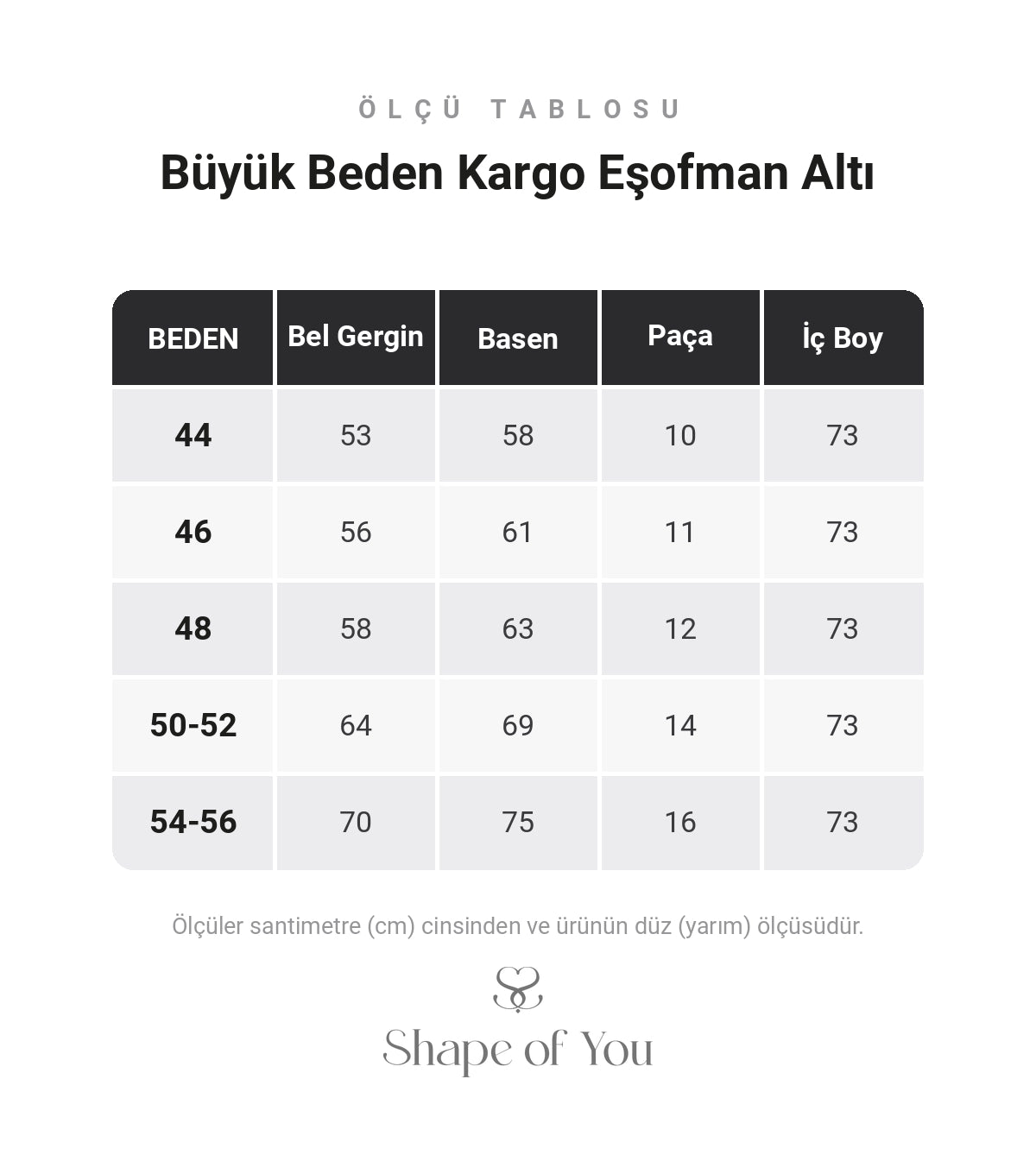 Ölçü Tablosu