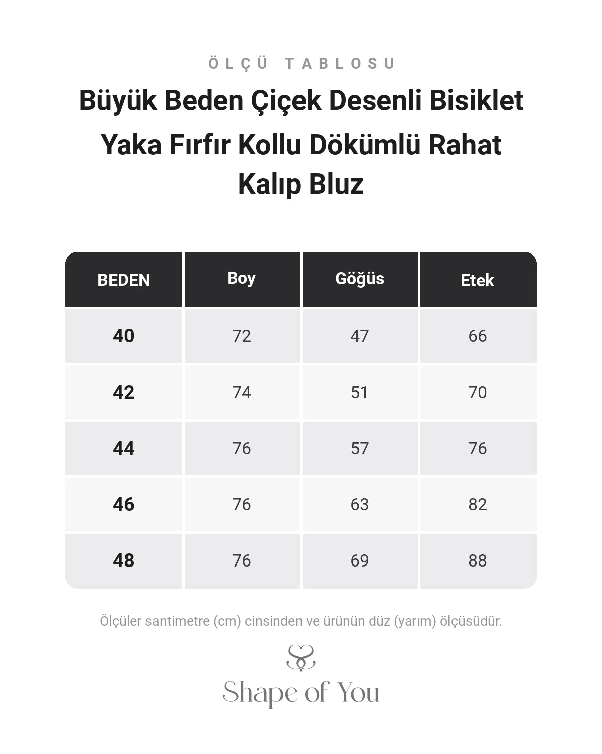 Ölçü Tablosu