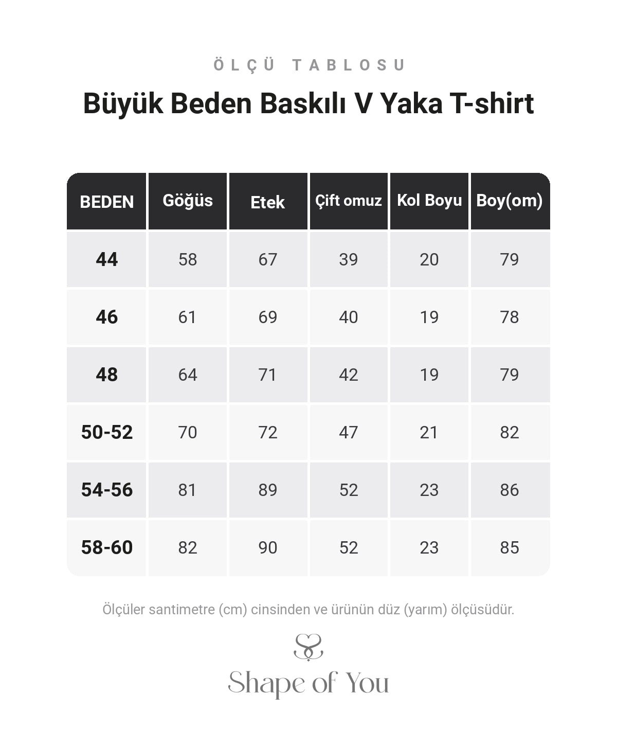 Ölçü Tablosu