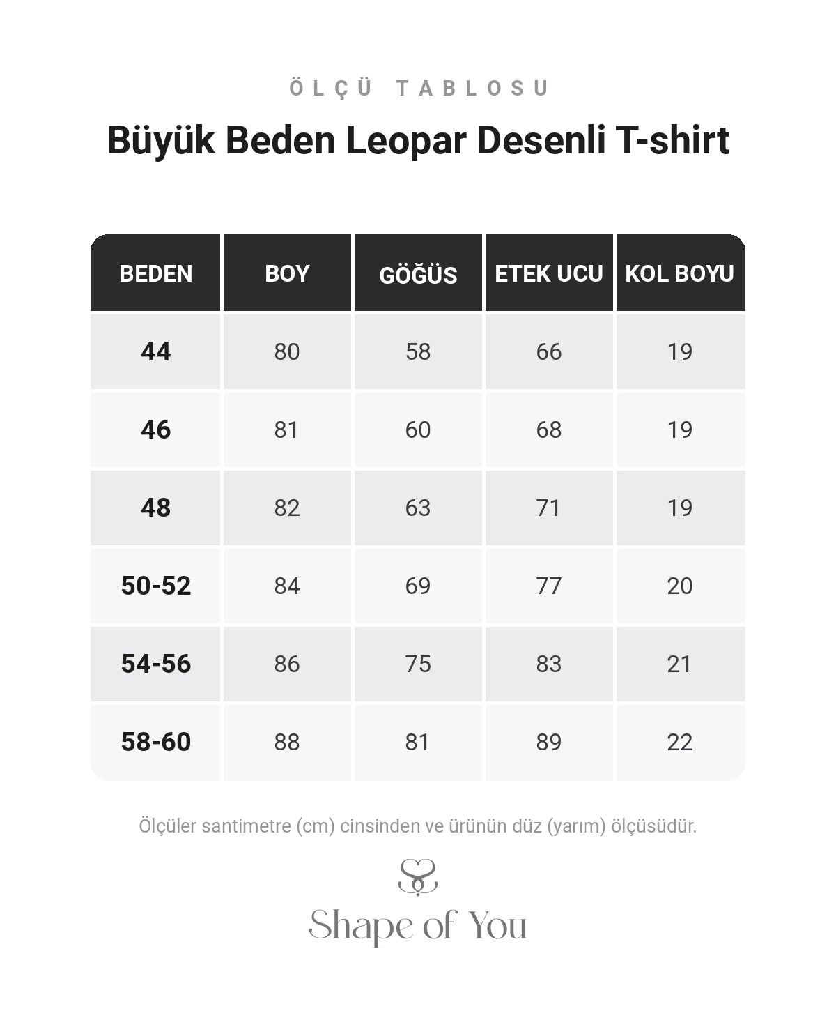 Ölçü Tablosu