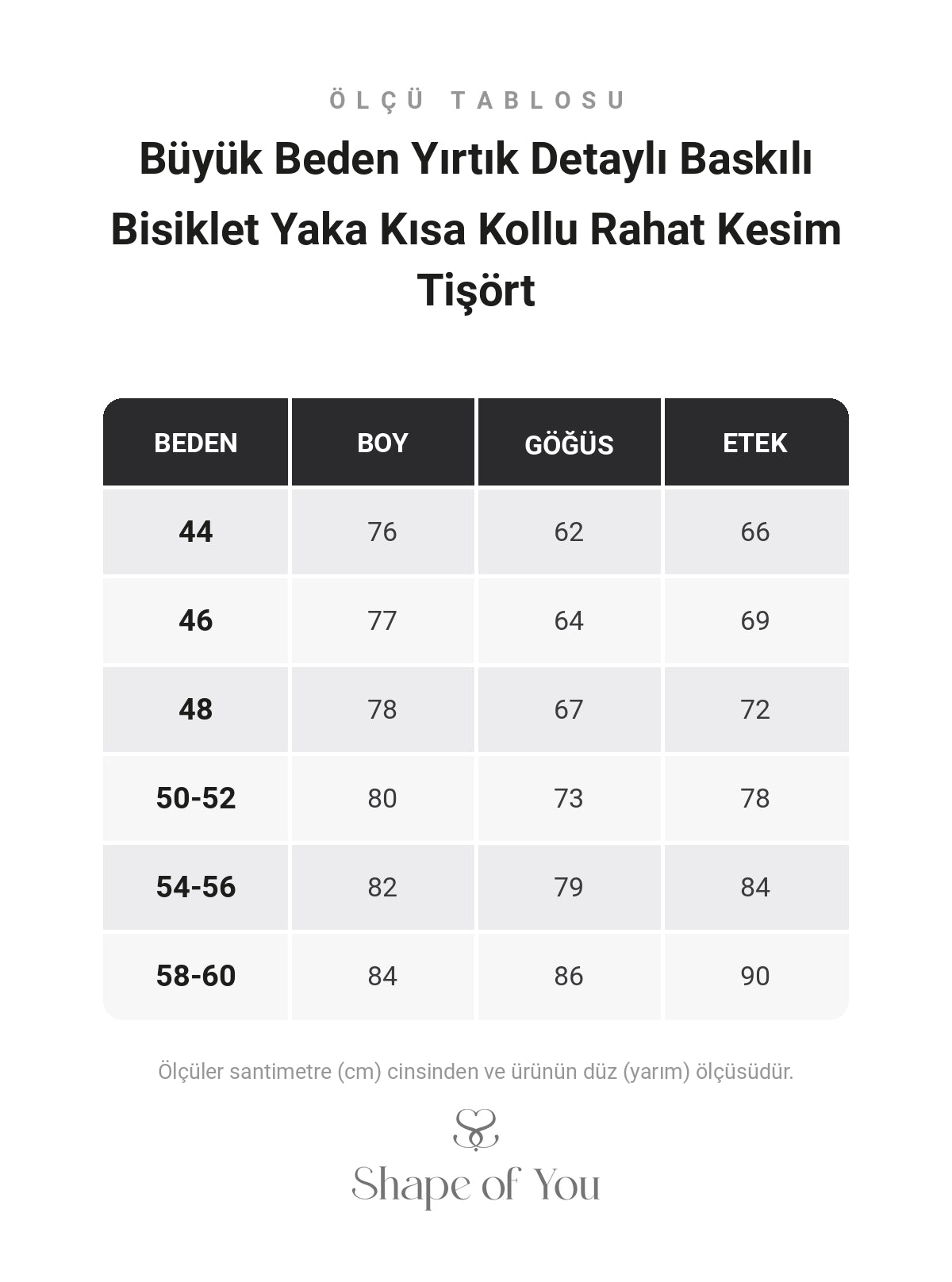 Ölçü Tablosu