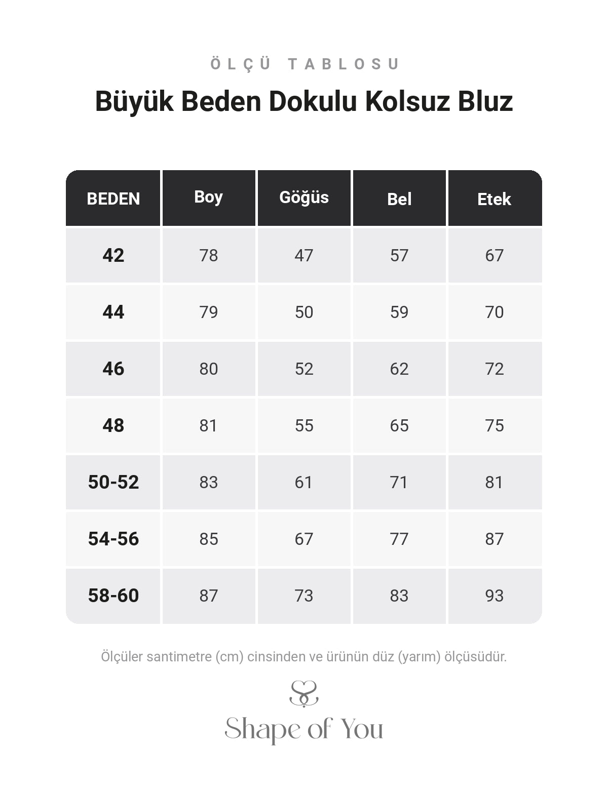 Ölçü Tablosu