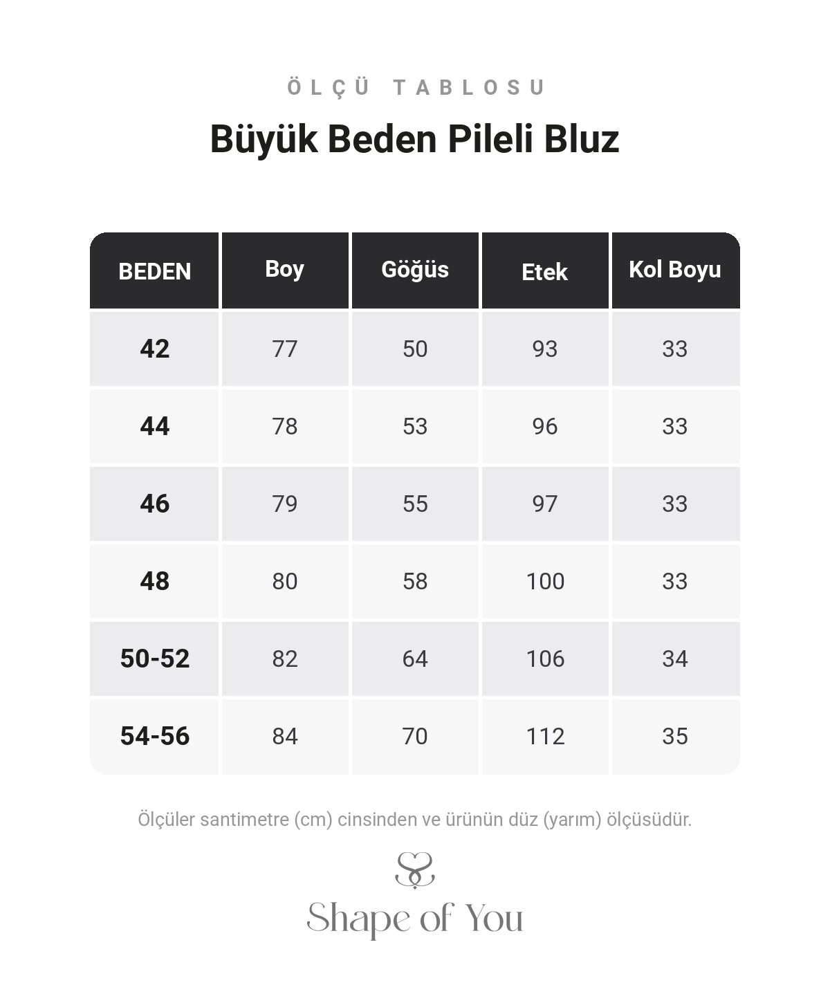 Ölçü Tablosu