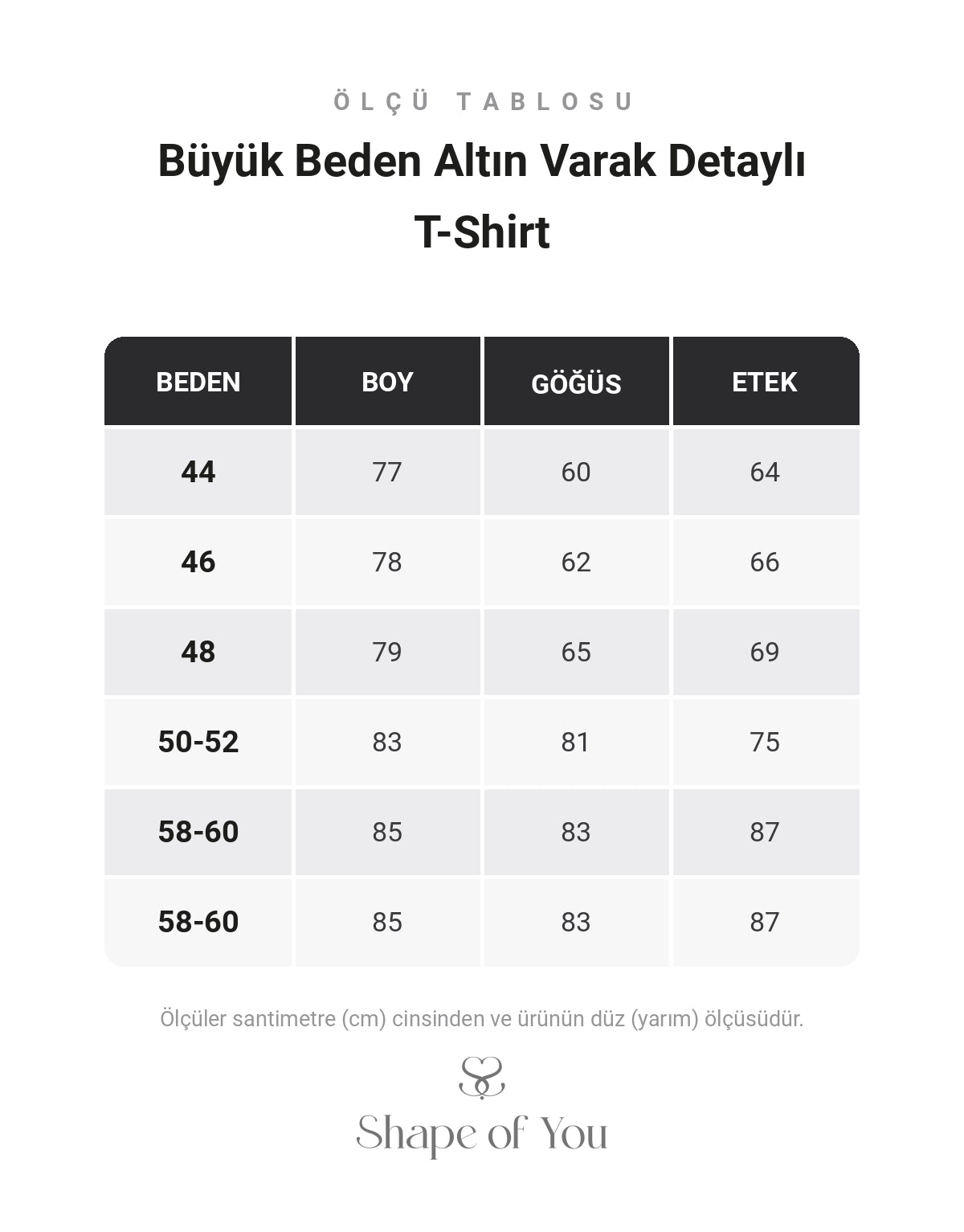 Ölçü Tablosu