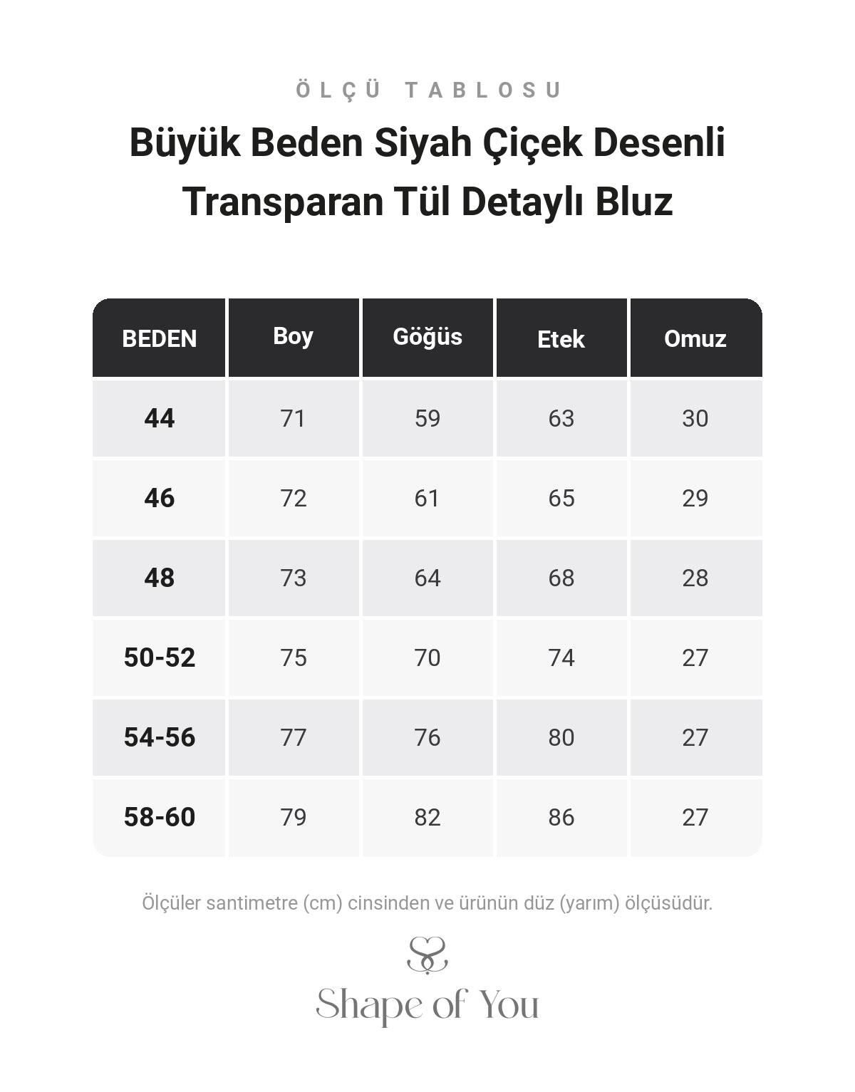 Ölçü Tablosu