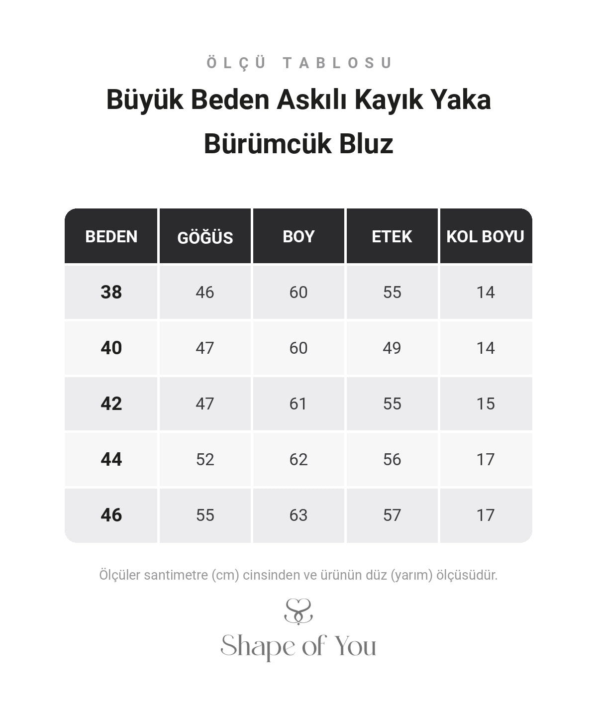 Ölçü Tablosu