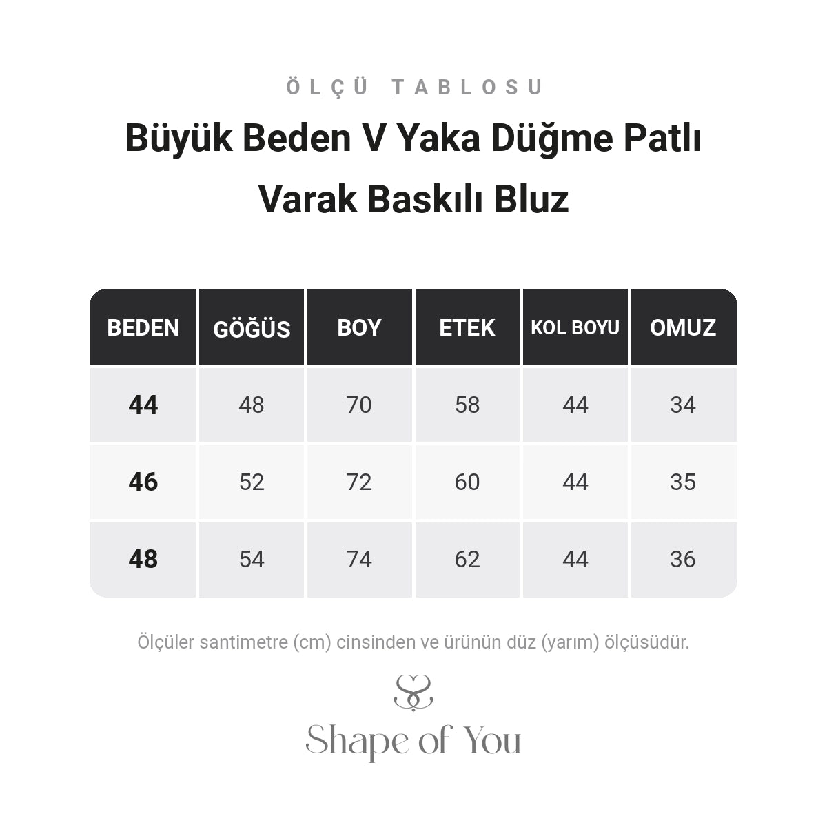 Ölçü Tablosu