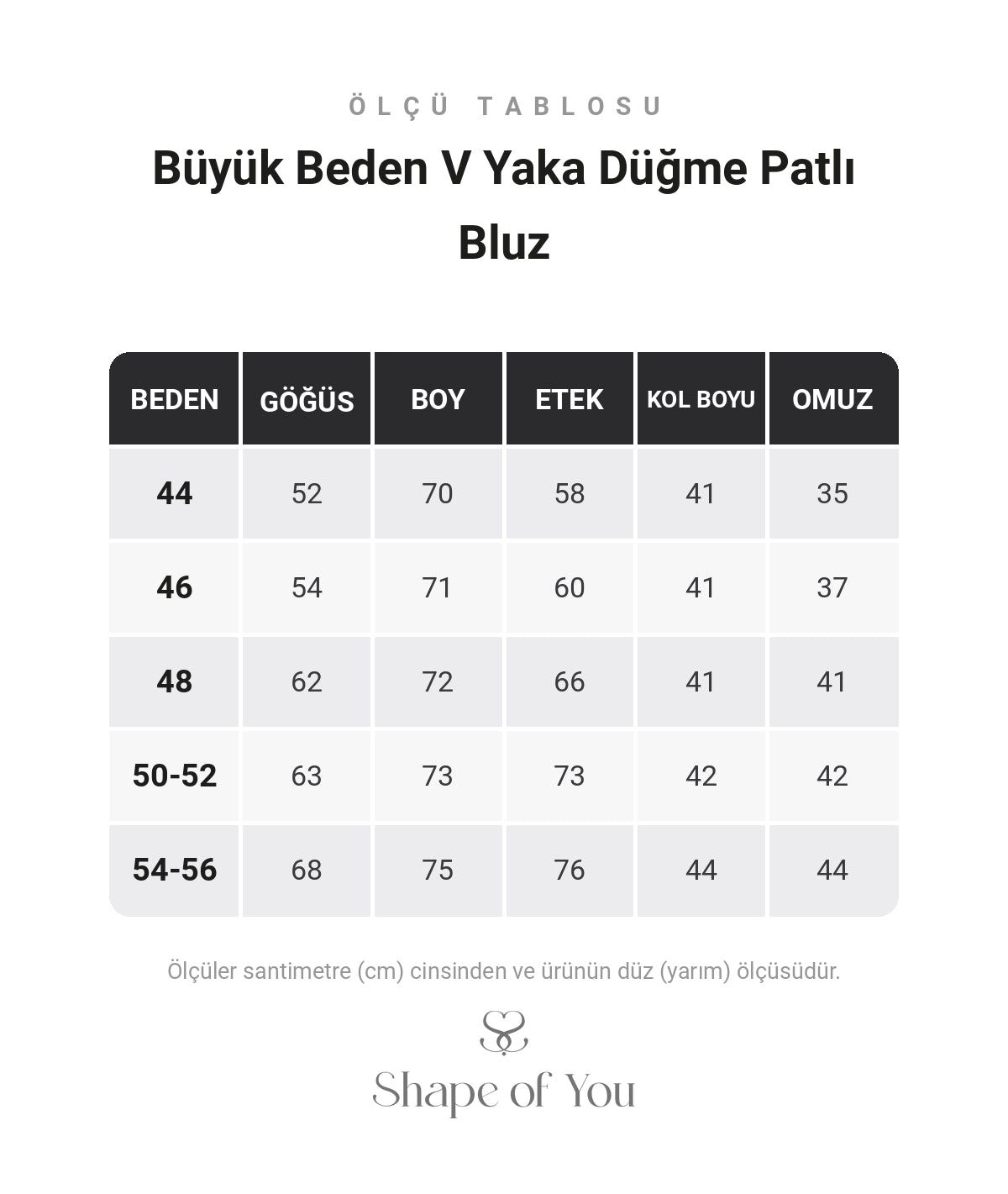 Ölçü Tablosu