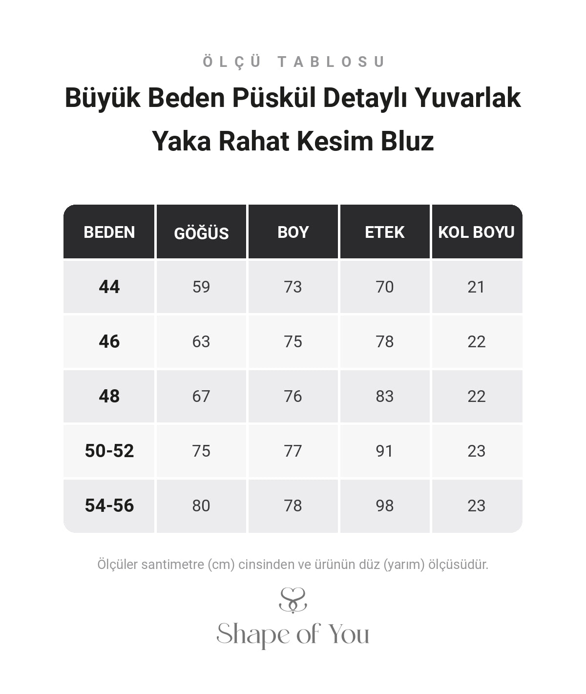 Ölçü Tablosu