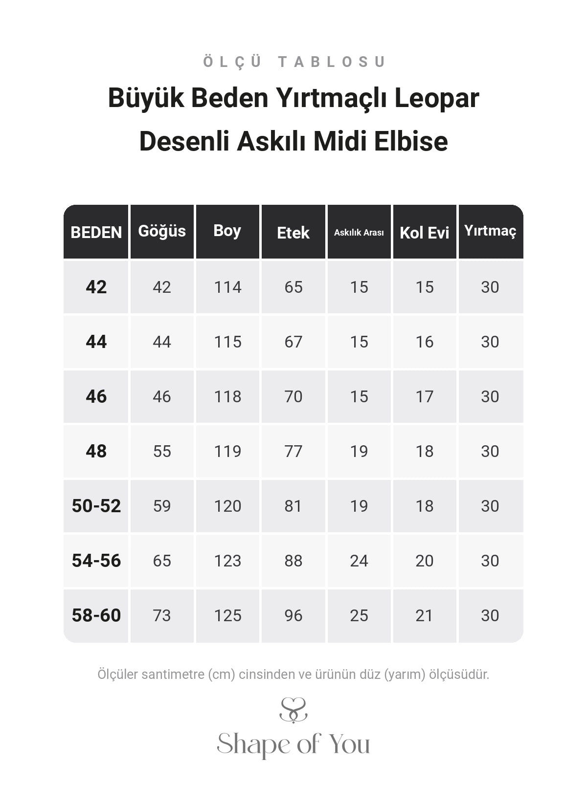Ölçü Tablosu