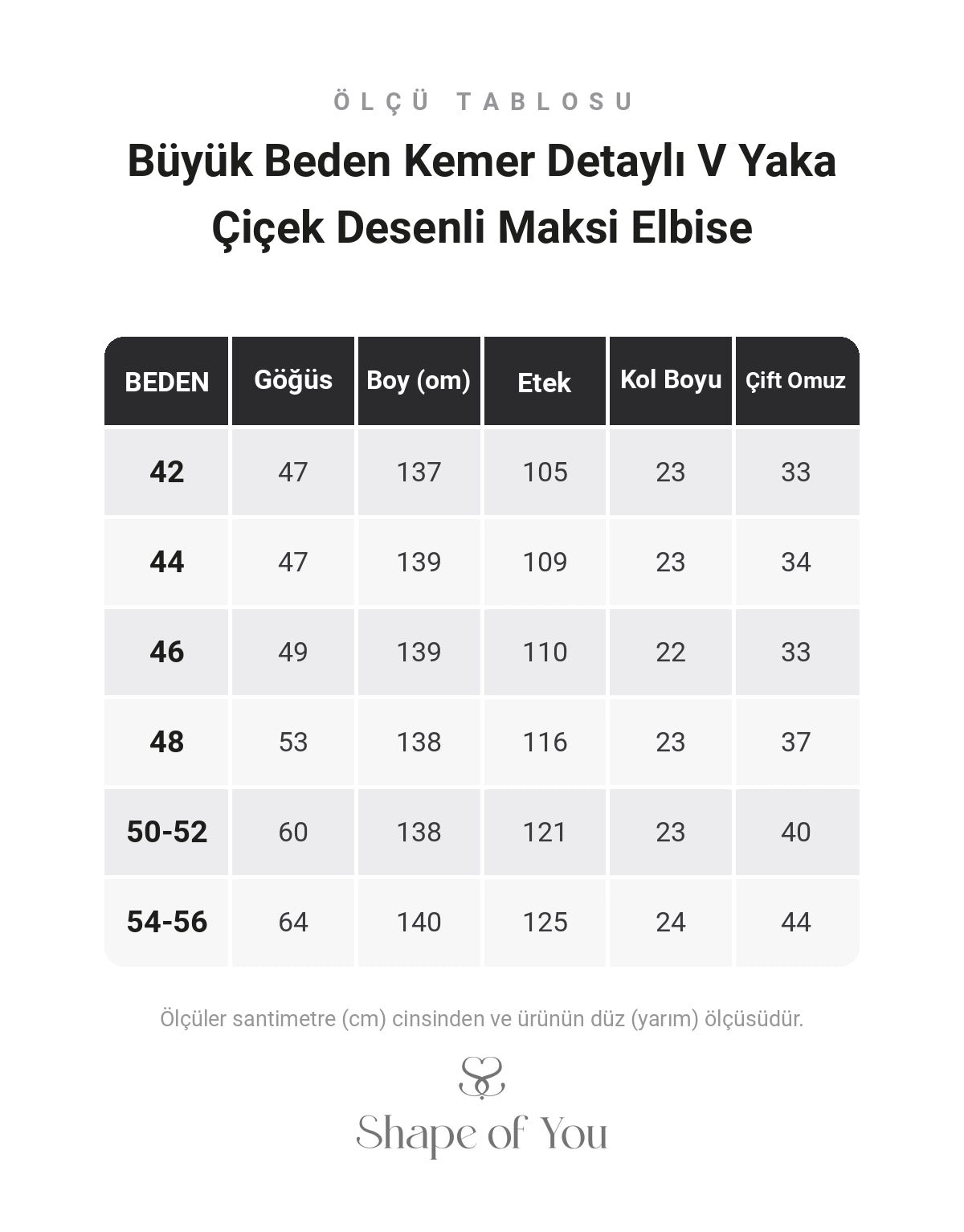 Ölçü Tablosu