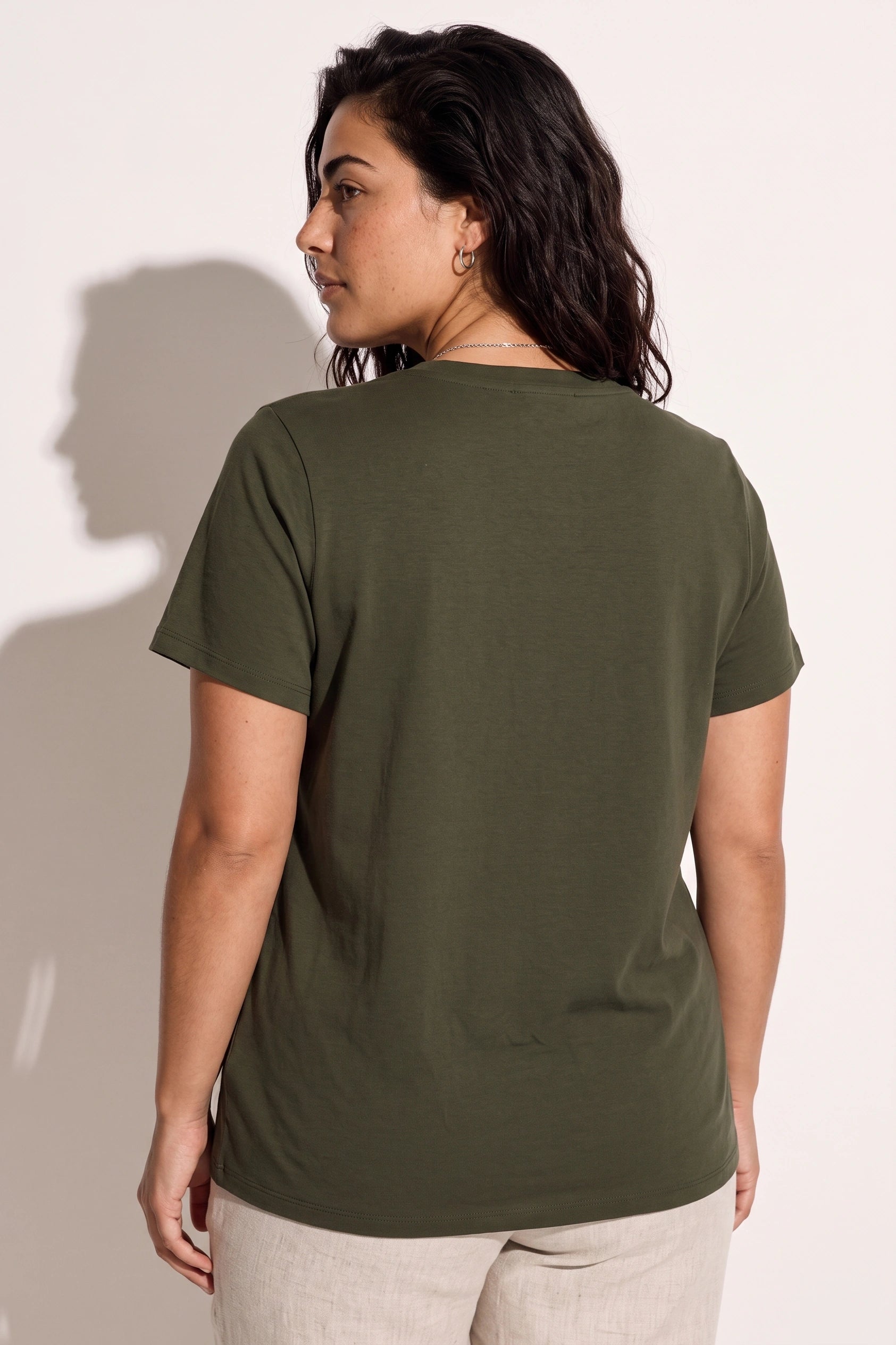 Büyük Beden Bisiklet Yaka Kısa Kollu Pamuklu T-Shirt