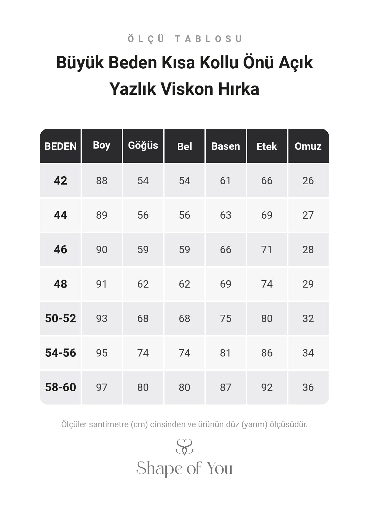 Büyük Beden Kısa Kollu Önü Açık Yazlık Viskon Hırka