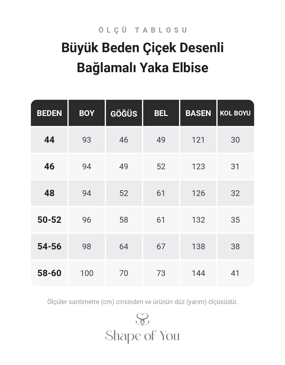 Ölçü Tablosu
