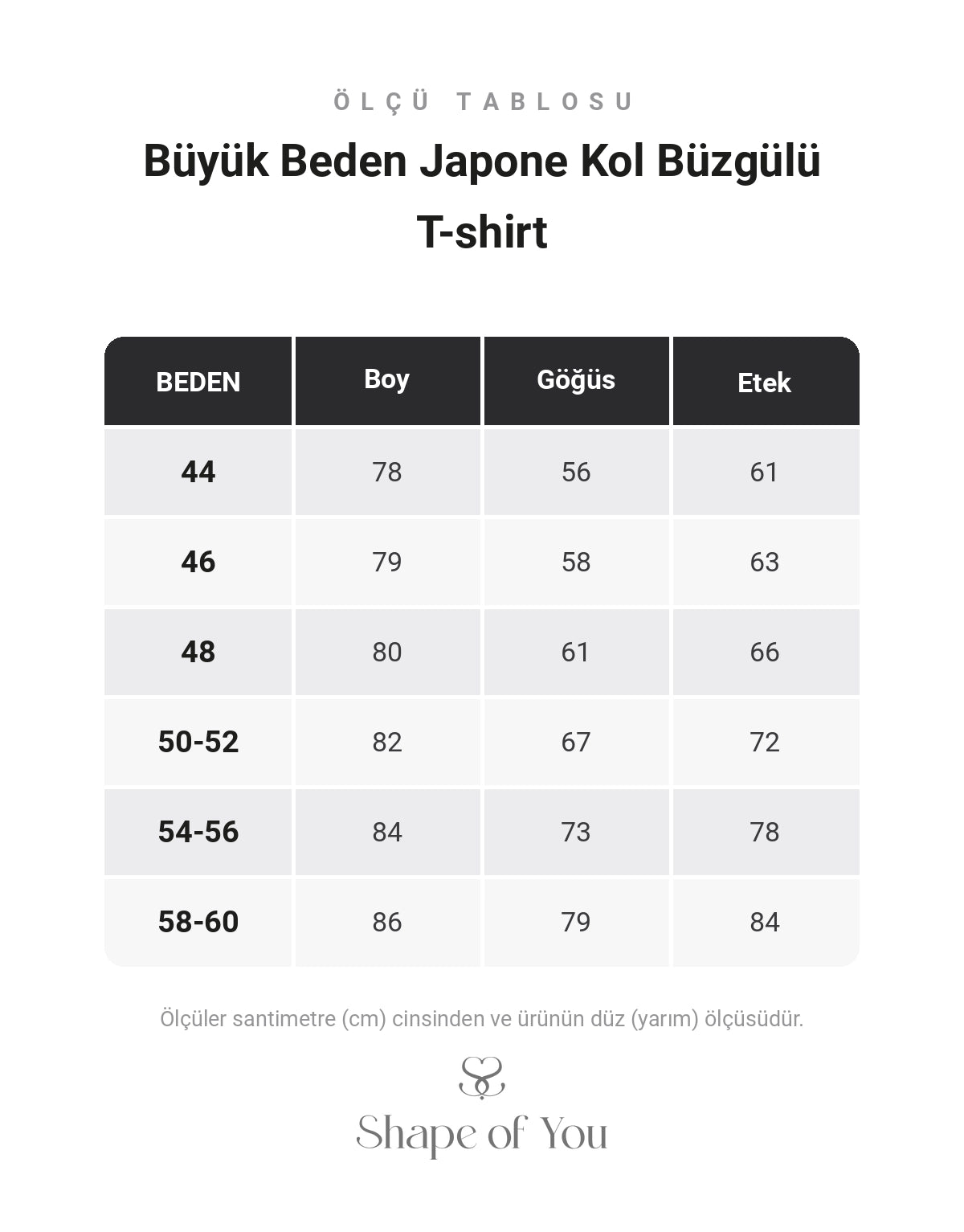 Ölçü Tablosu