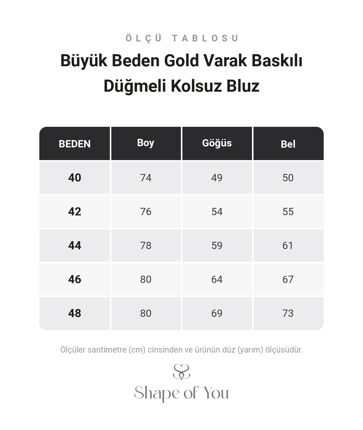 Ölçü Tablosu