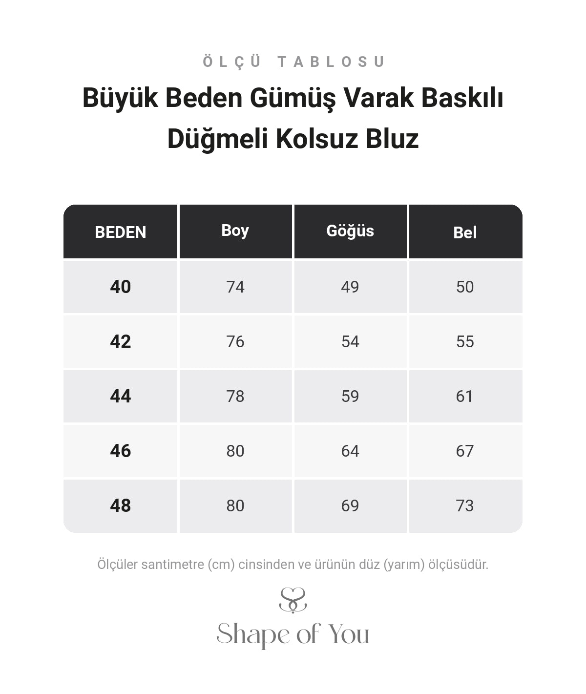 Ölçü Tablosu