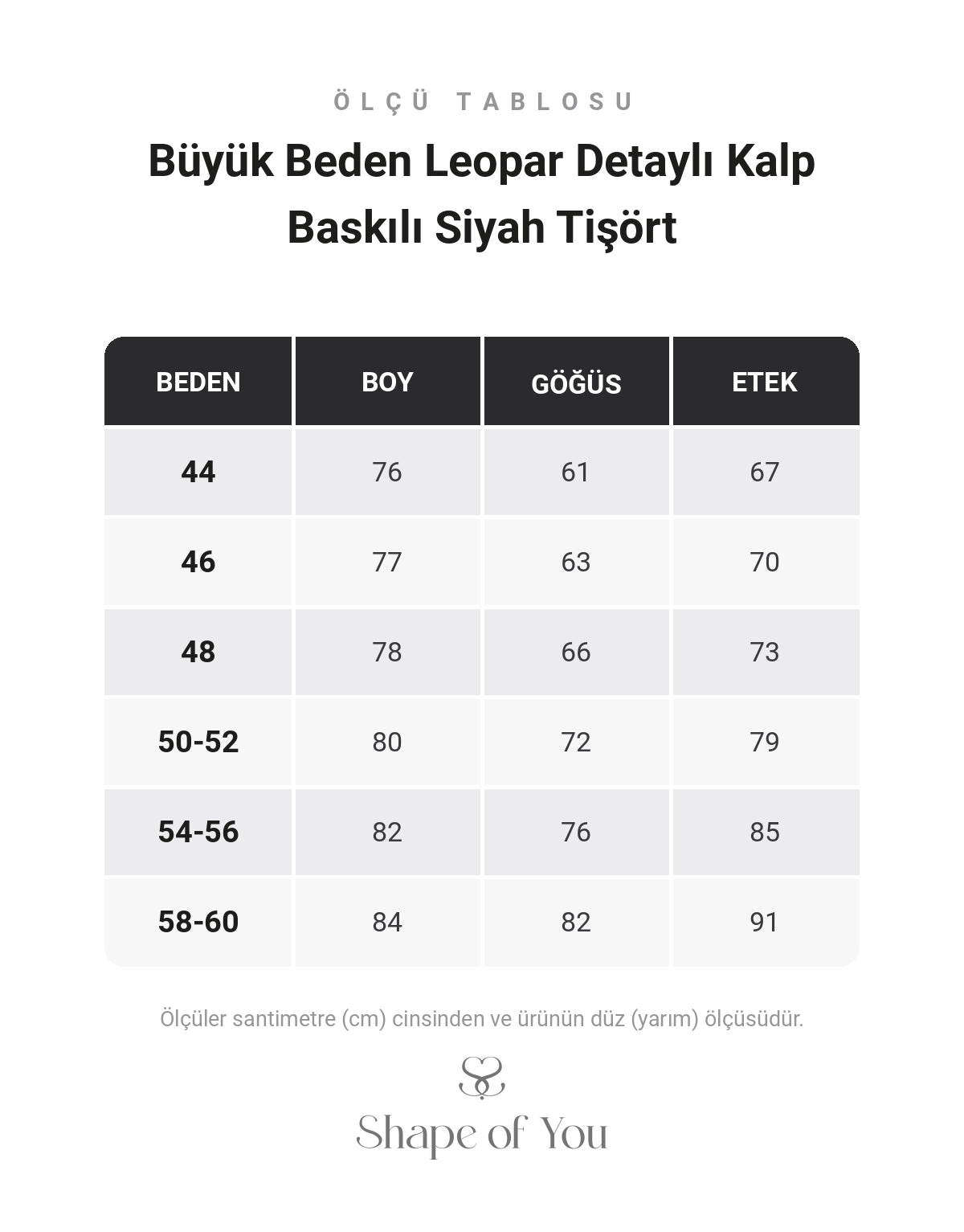 Ölçü Tablosu