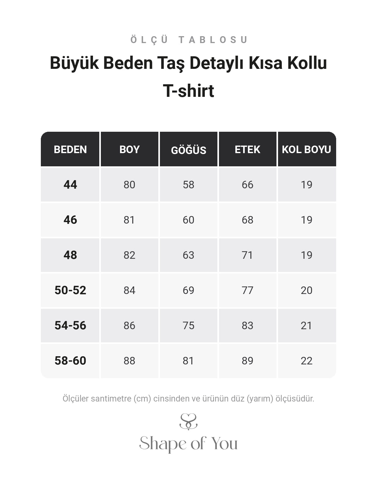 Ölçü Tablosu