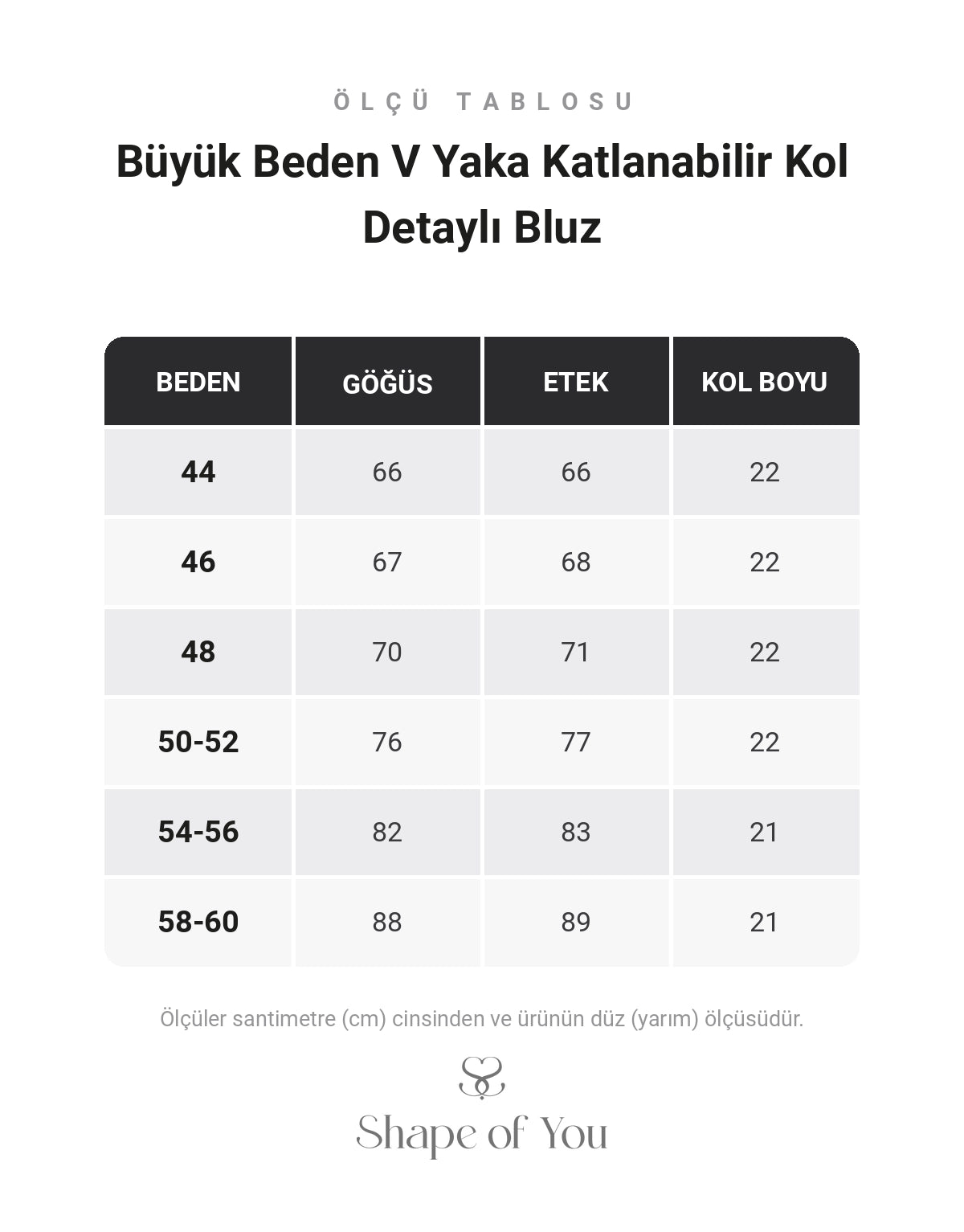 Ölçü Tablosu