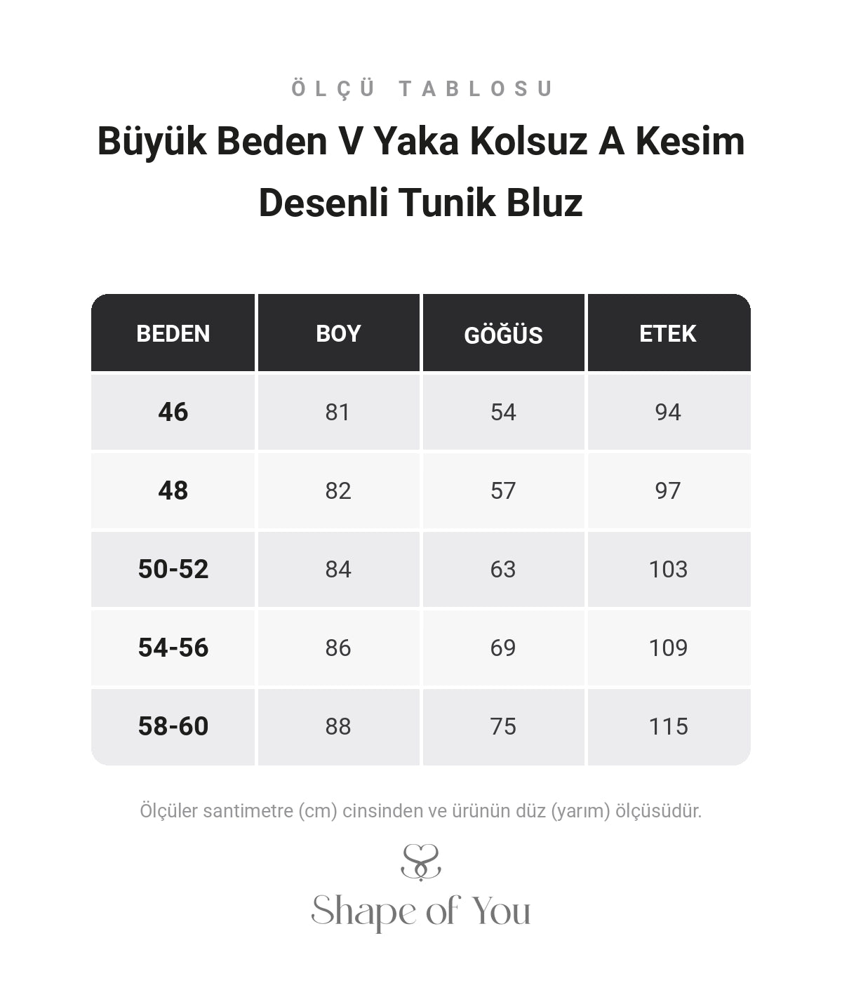 Ölçü Tablosu