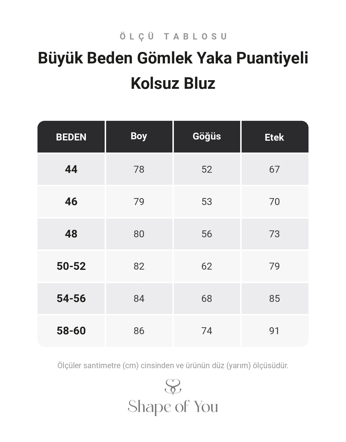 Ölçü Tablosu