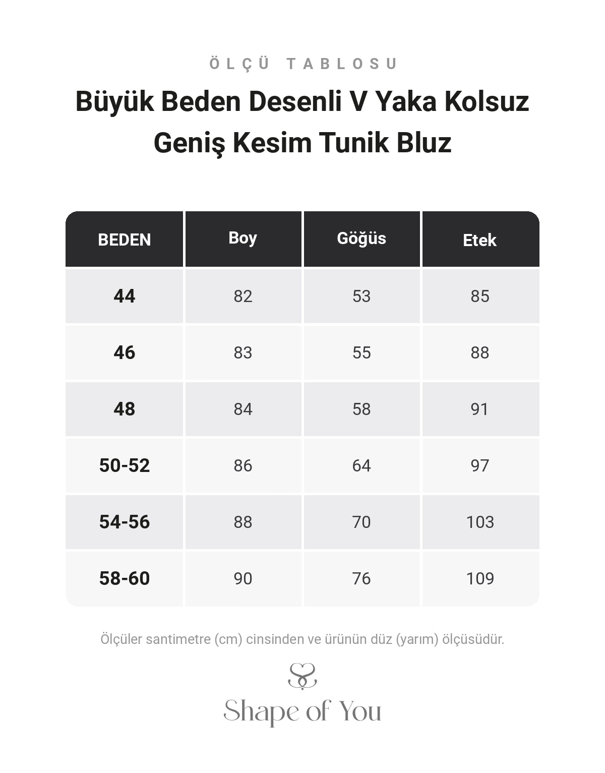 Ölçü Tablosu