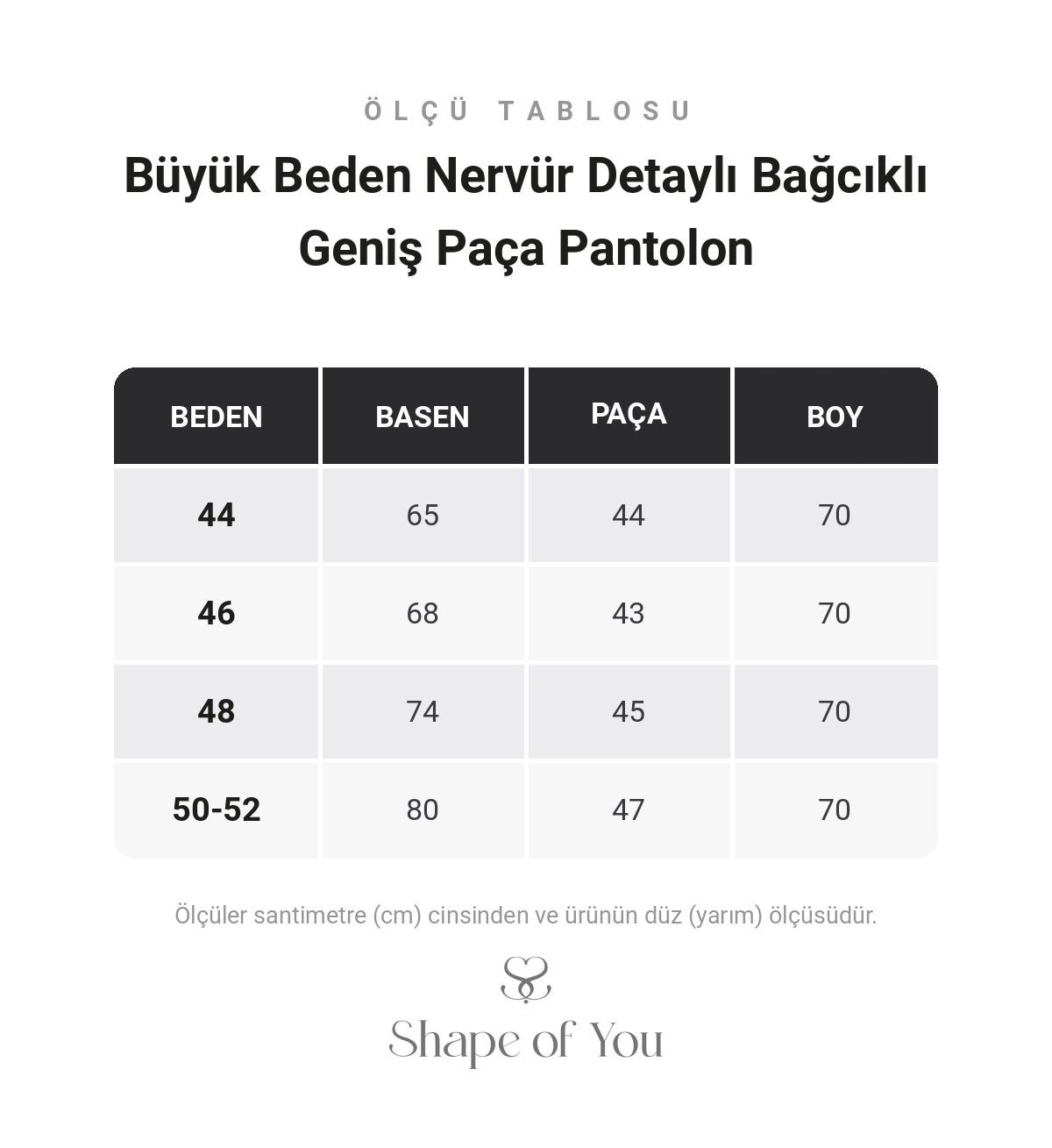 Ölçü Tablosu