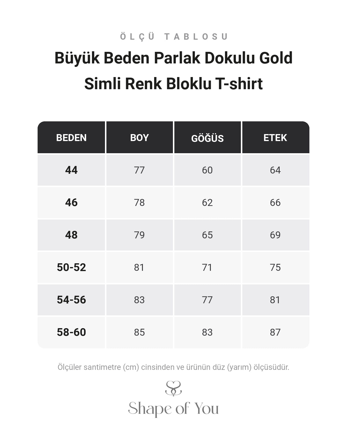 Ölçü Tablosu