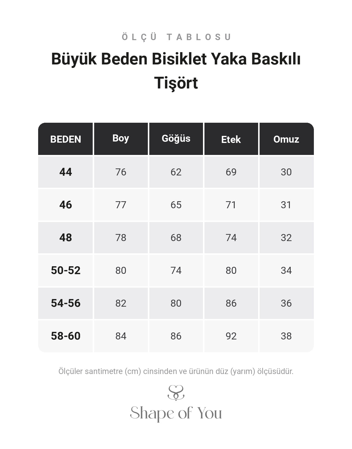 Ölçü Tablosu