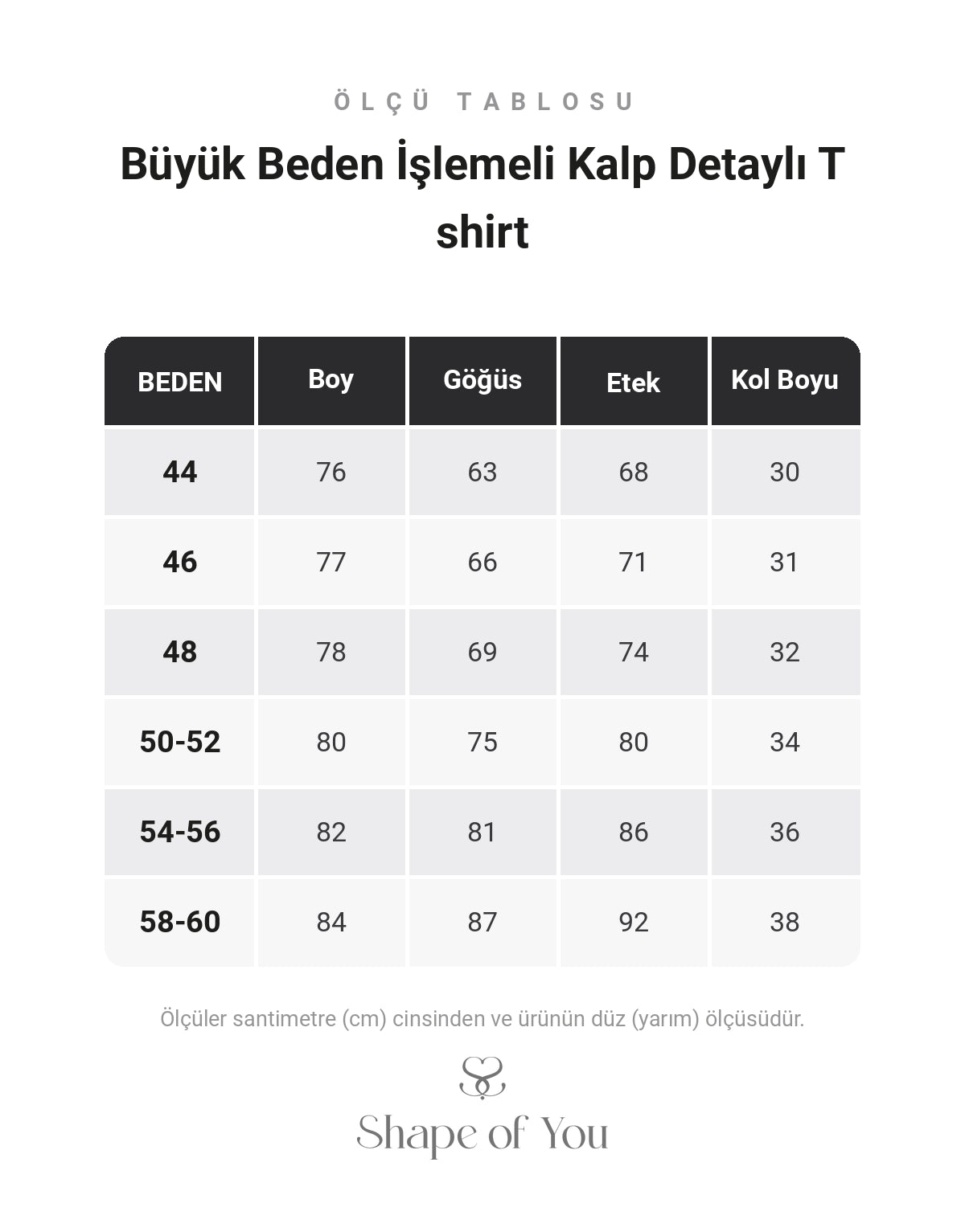 Ölçü Tablosu