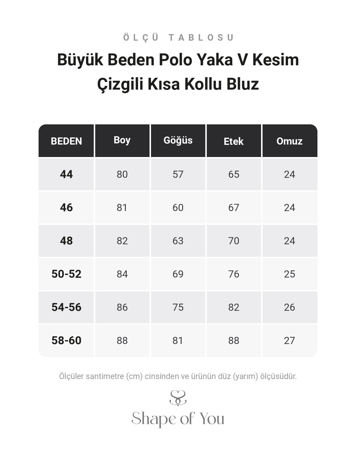 Ölçü Tablosu