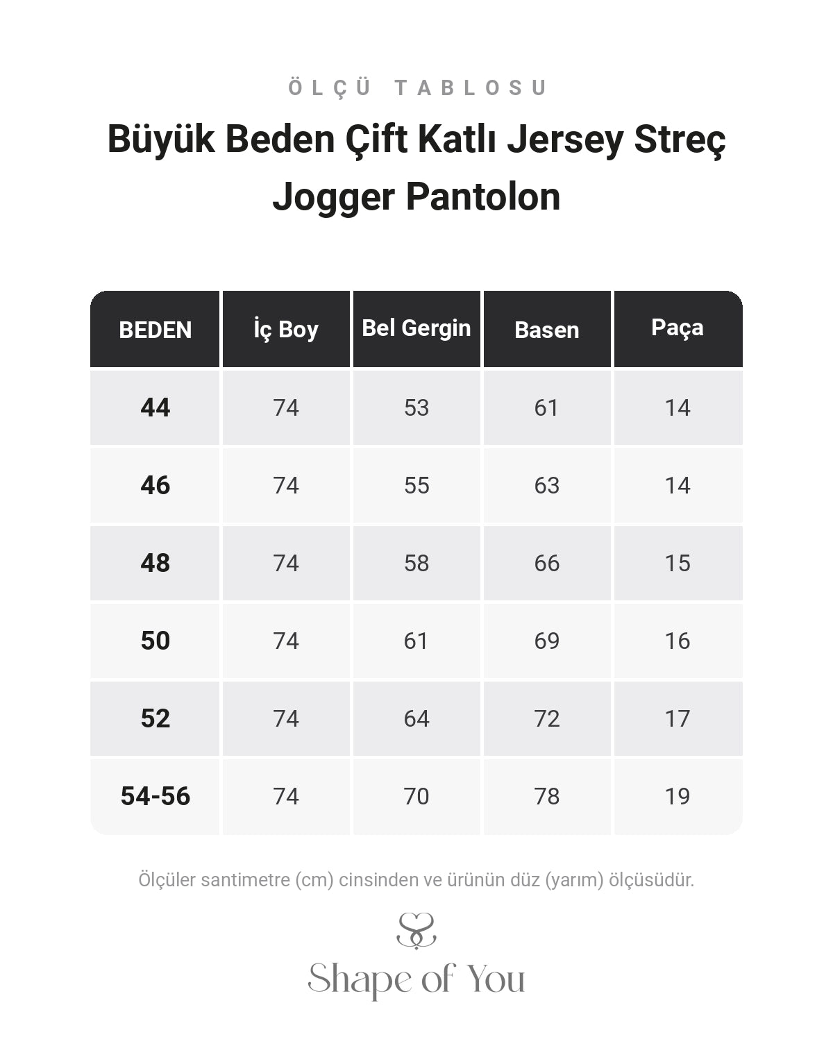 Ölçü Tablosu