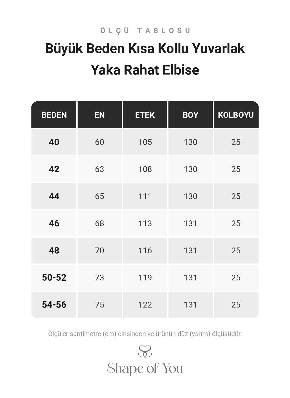 Ölçü Tablosu