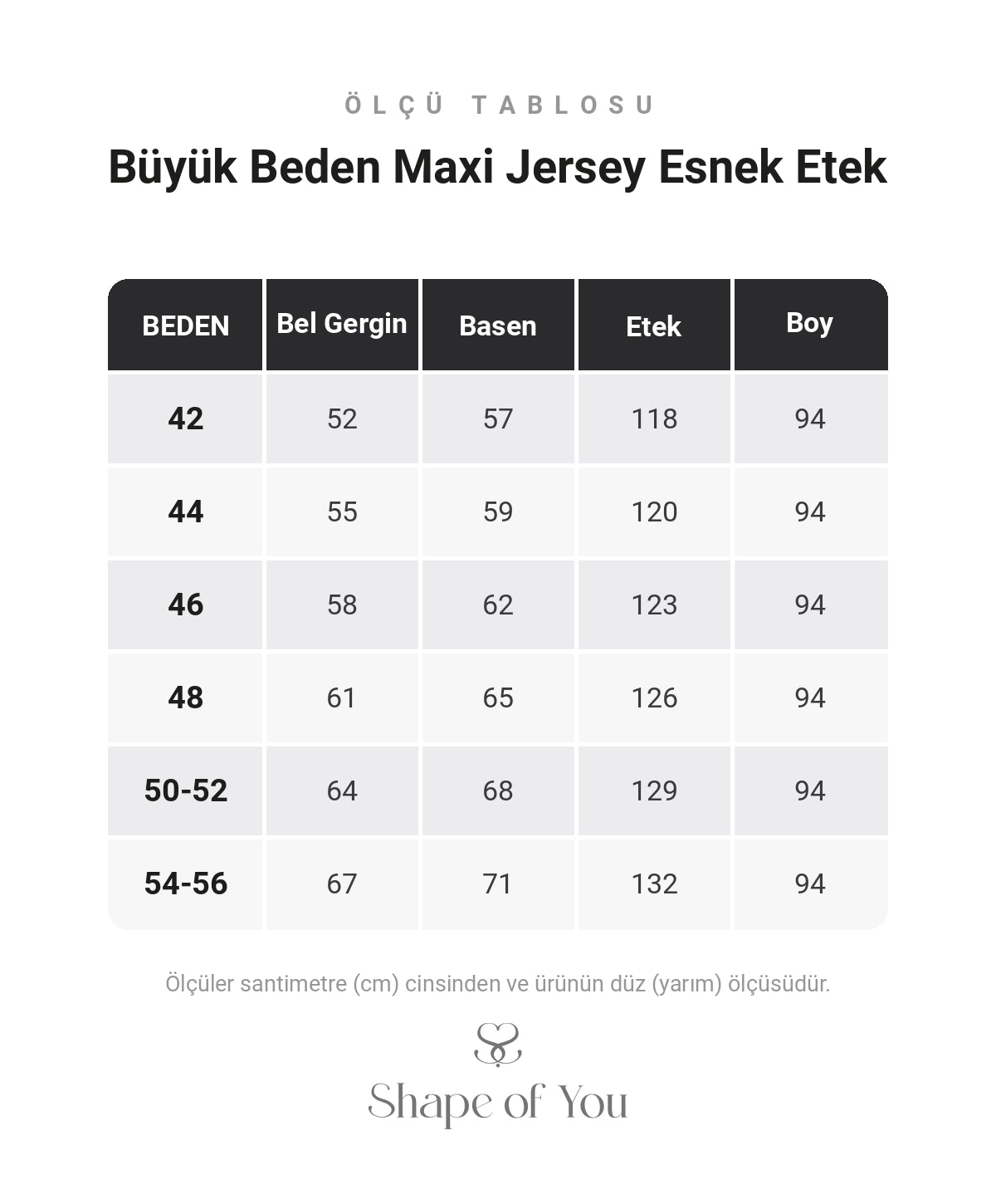 Büyük Beden Maxi Jersey Esnek Etek