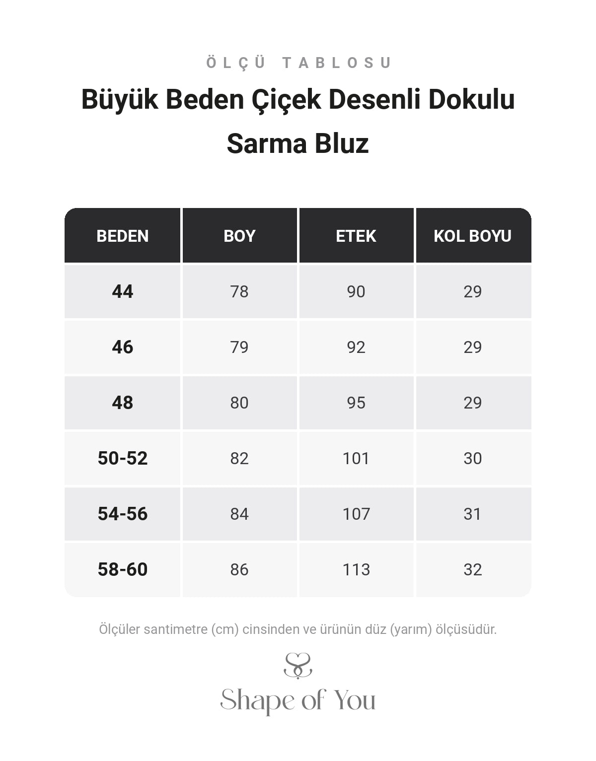 Ölçü Tablosu