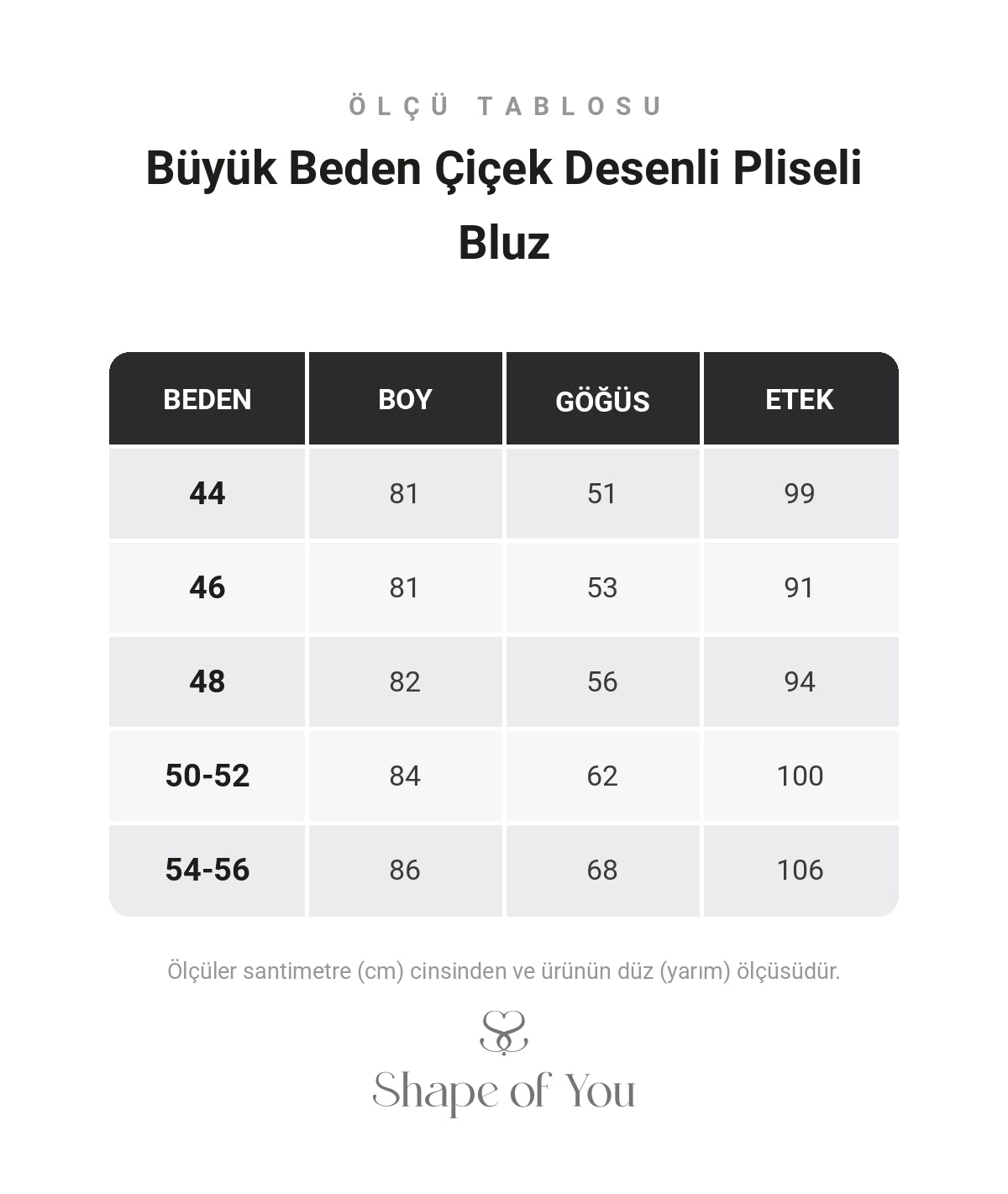 Ölçü Tablosu