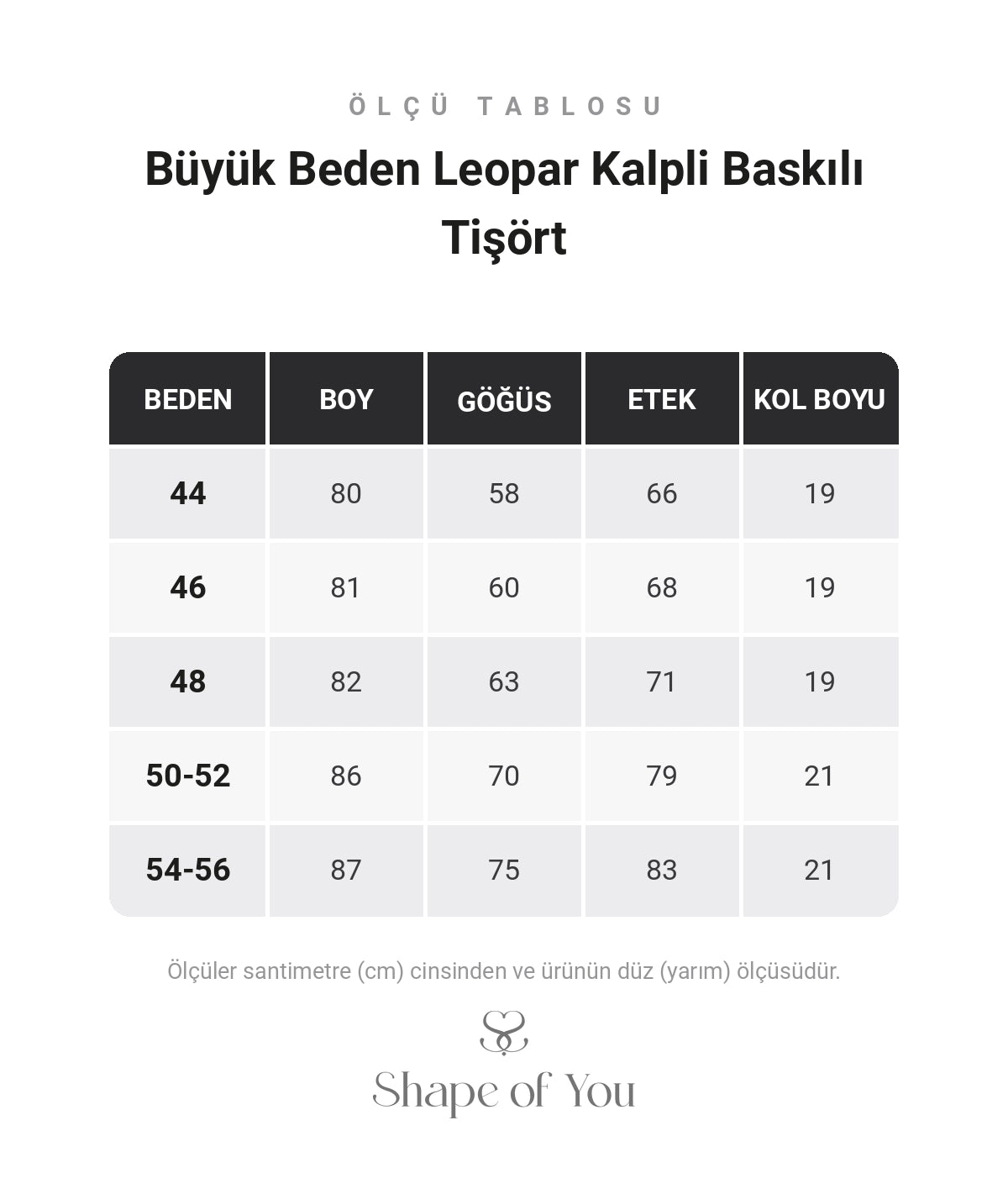 Ölçü Tablosu
