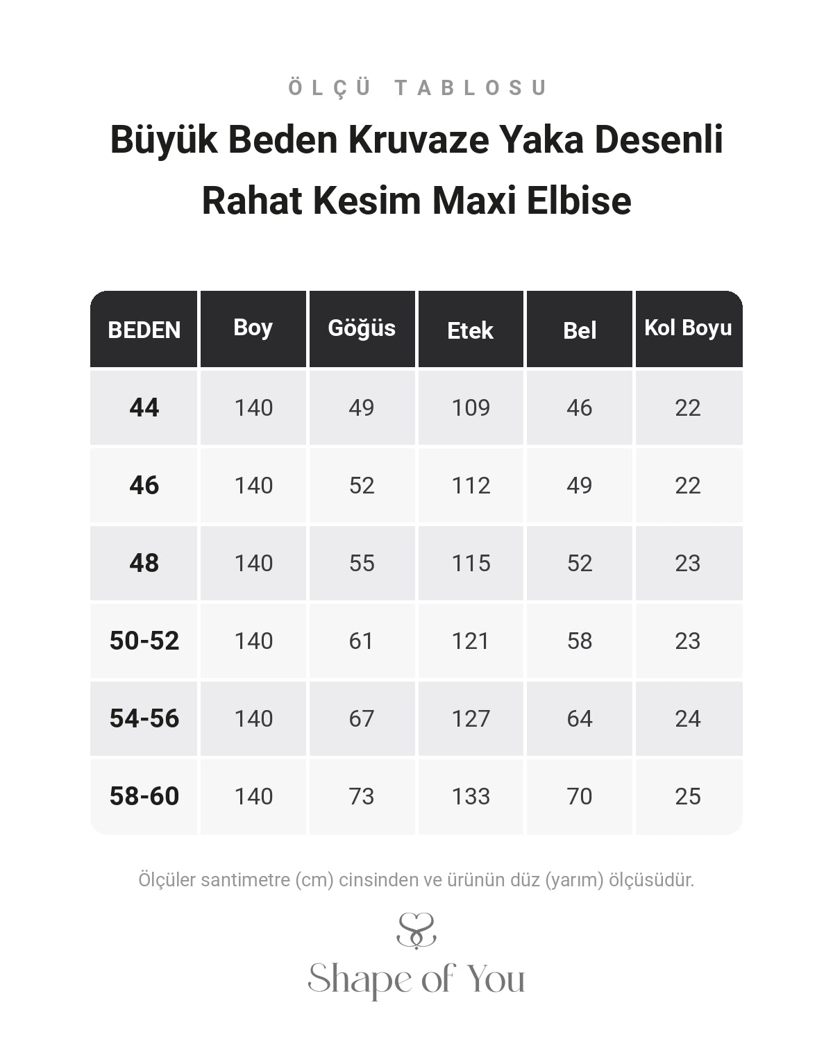 Ölçü Tablosu