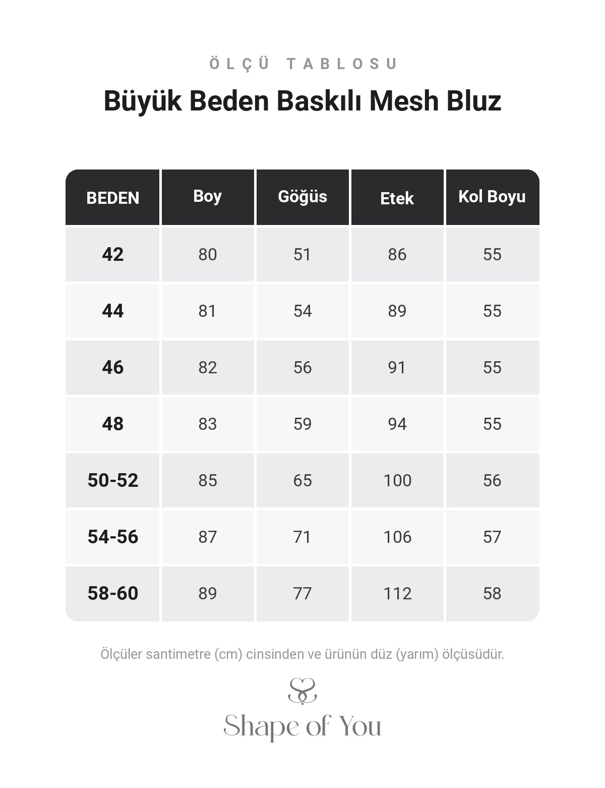 Ölçü Tablosu