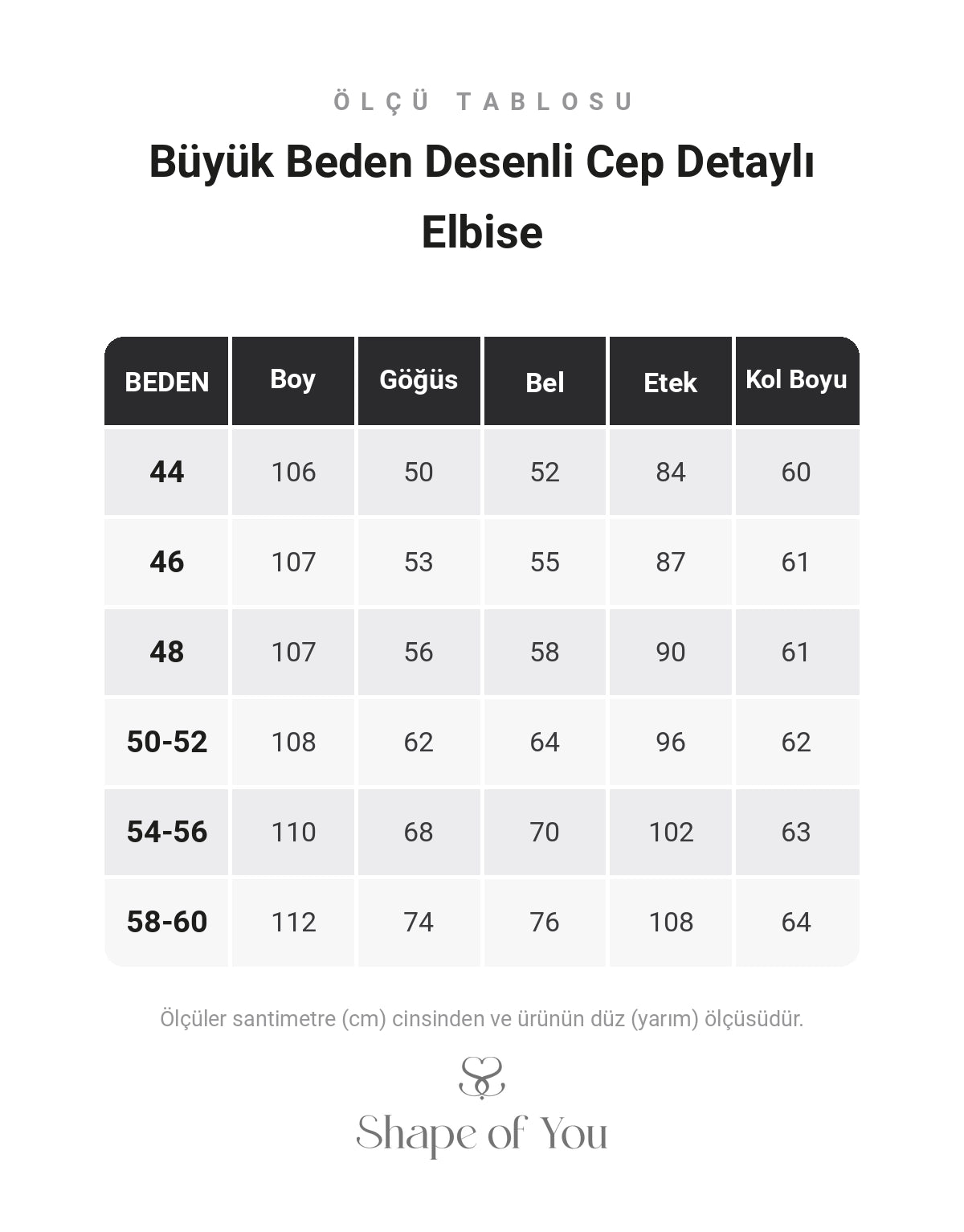 Ölçü Tablosu