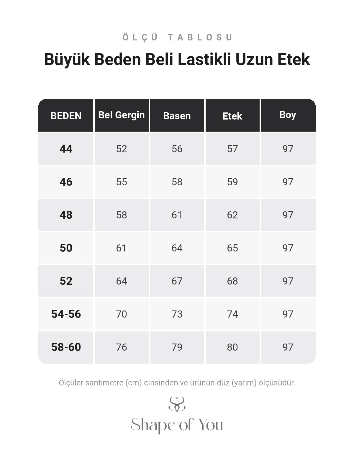 Büyük Beden Beli Lastikli Uzun Etek