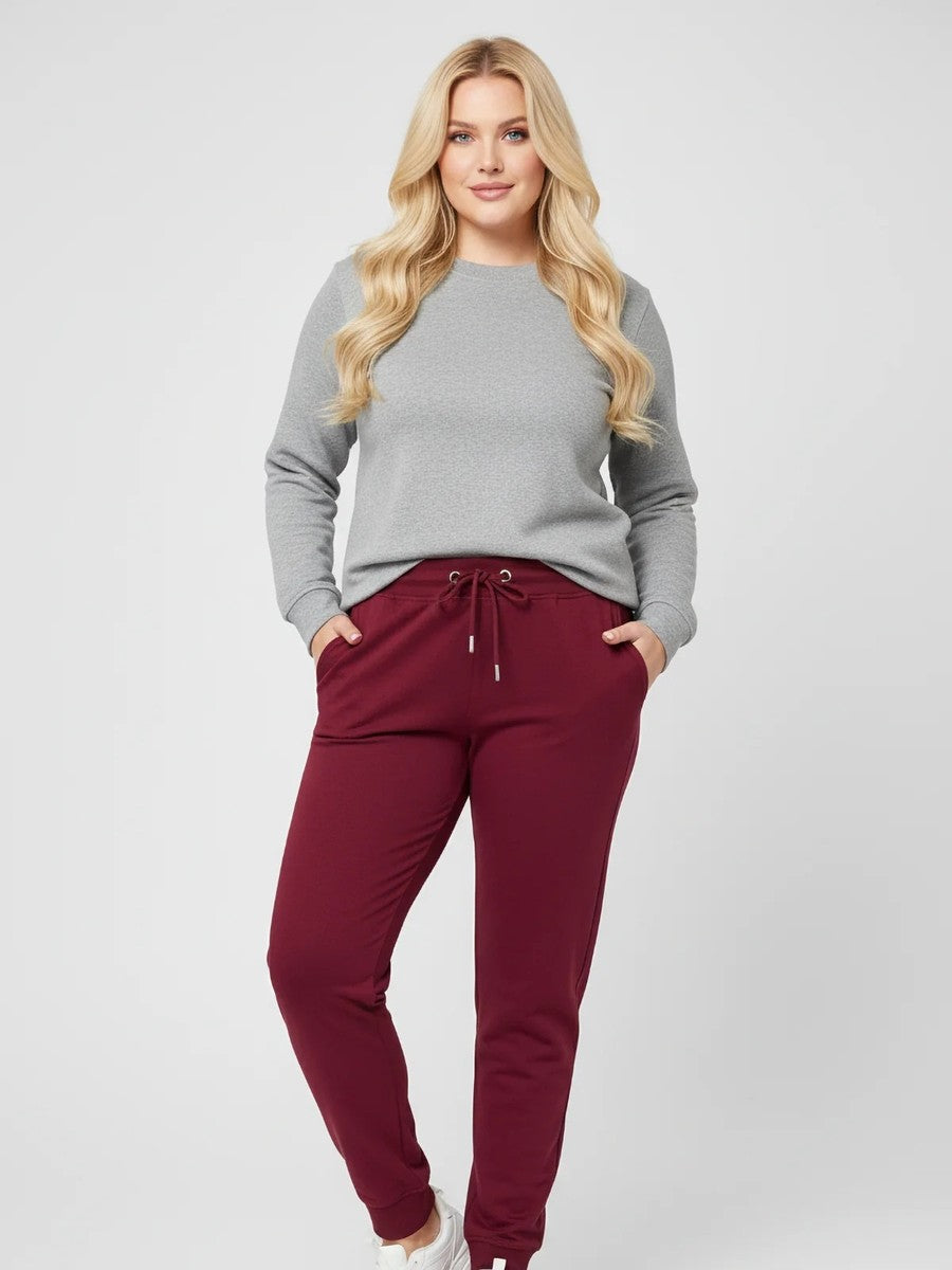 Shape of You büyük beden 303568 bordo eşofman altı
