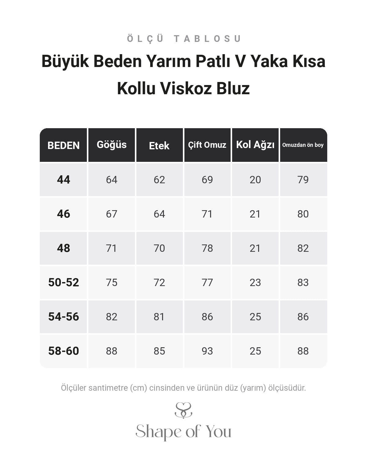 Ölçü Tablosu