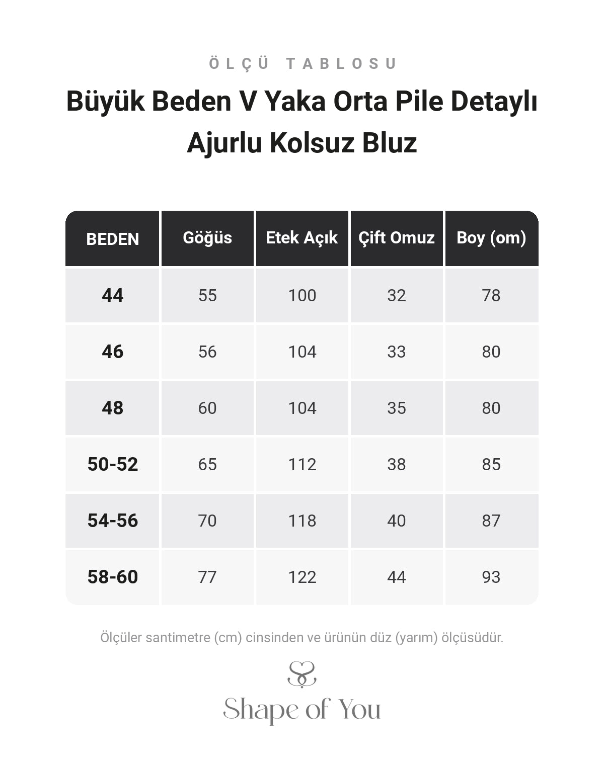 Ölçü Tablosu