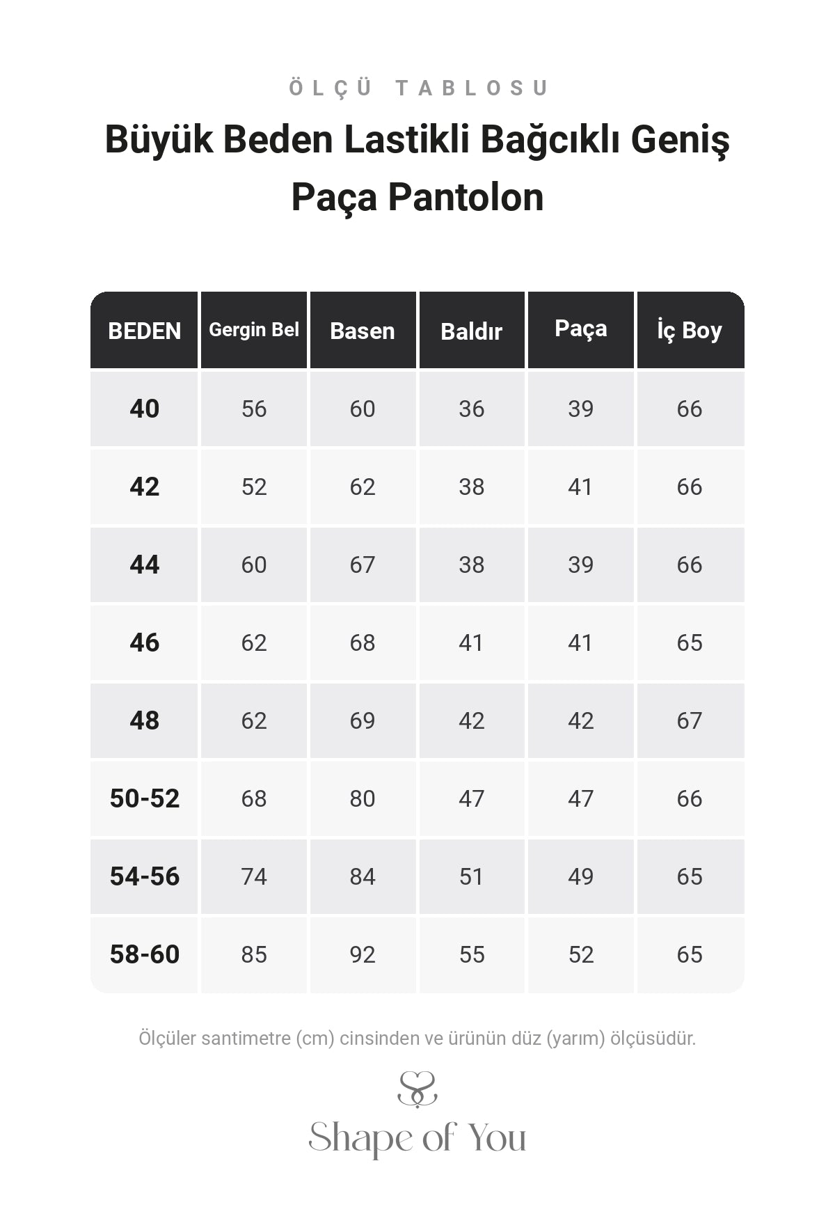 Büyük Beden Lastikli Bağcıklı Geniş Paça Pantolon