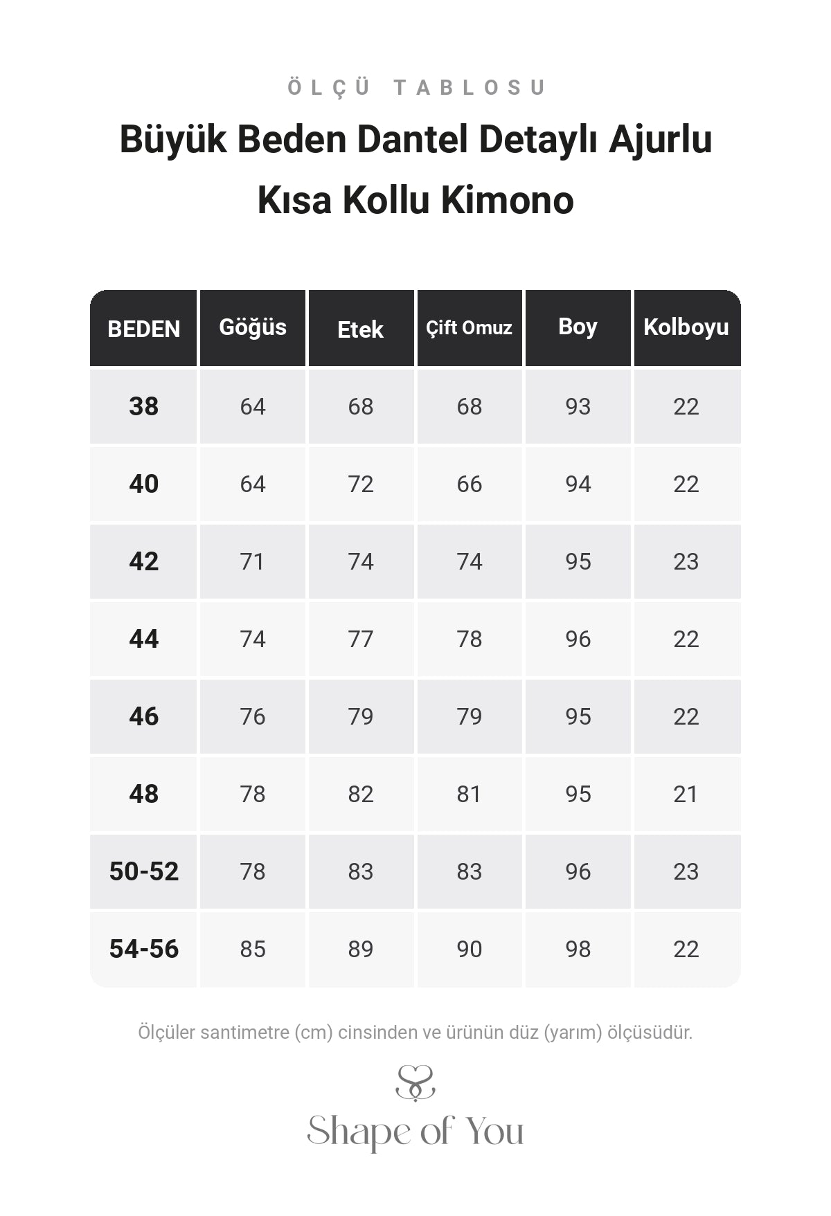 Büyük Beden Dantel Detaylı Ajurlu Kısa Kollu Kimono