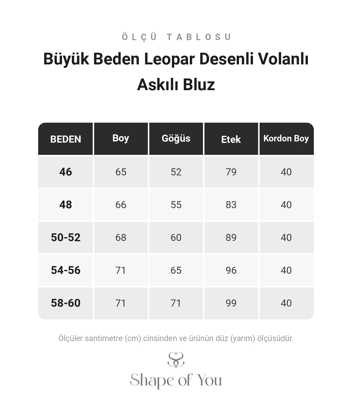 Büyük Beden Leopar Desenli Volanlı Askılı Bluz