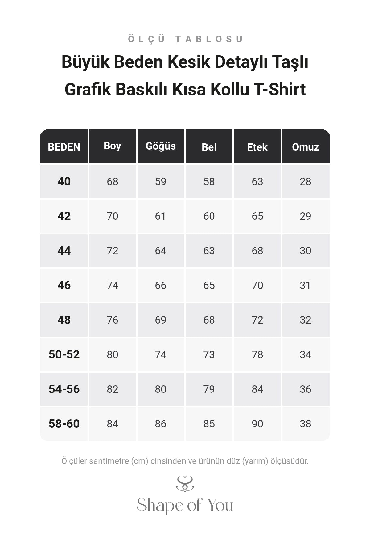 Büyük Beden Kesik Detaylı Taşlı Grafik Baskılı Kısa Kollu T-Shirt